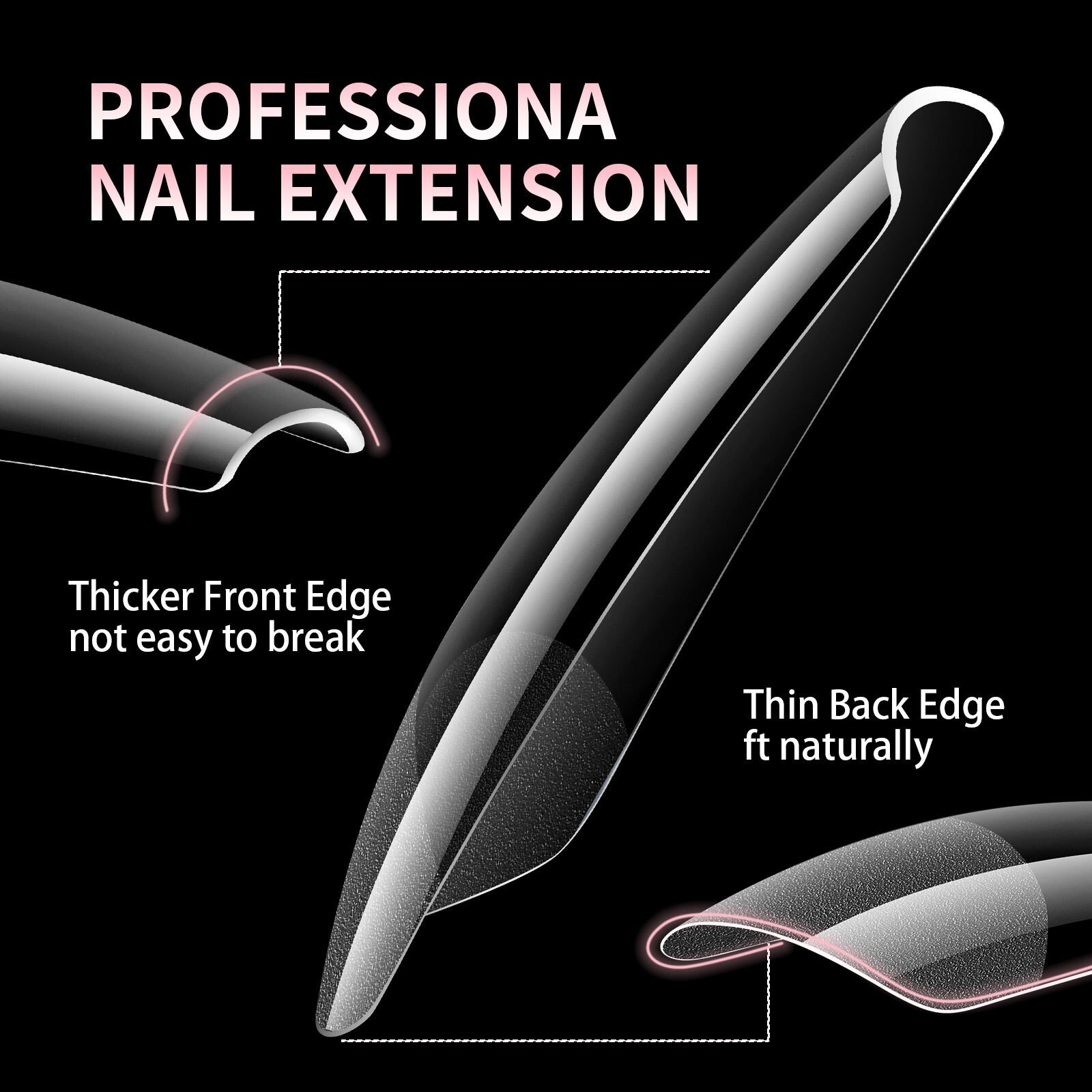 240 Pcs XXL Half Matte Extensions Nail Tips Square Coffin Soft Gel Tips Clear