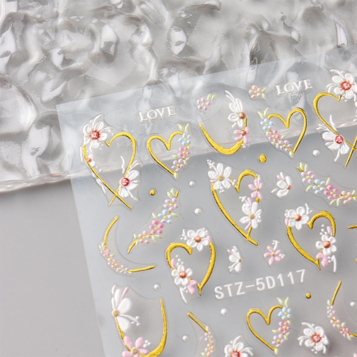 3D Floral Nail Art Stickers – Self-Adhesive Decals for Nail Design