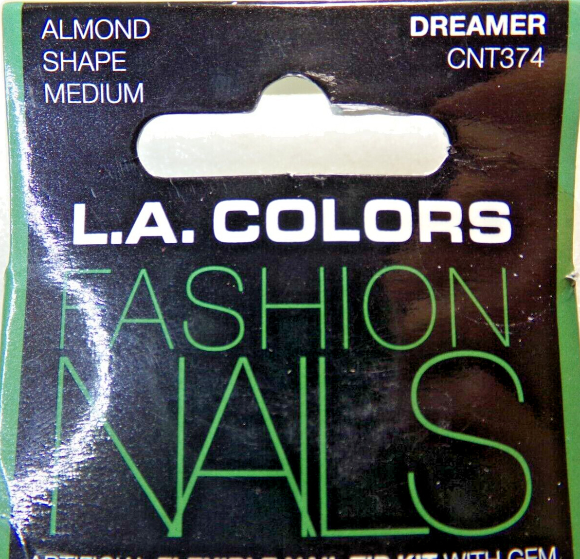 LA Colors Fashion Nails Shiny Dark Green GLUE-On Medium