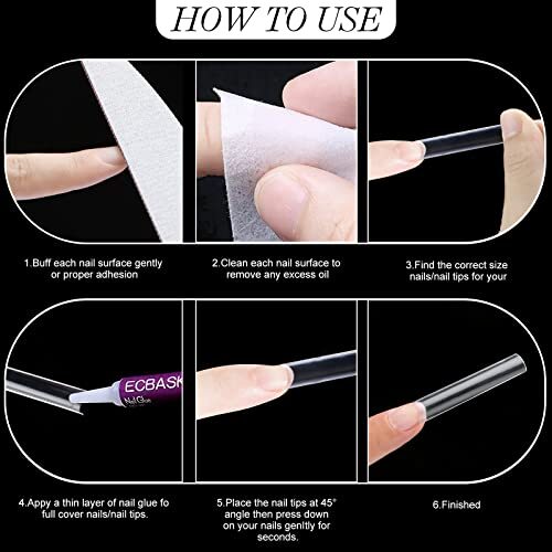 No C Curve 3XL Square Nail Tips-Clear Acrylic Square 18 Count (Pack of 20)