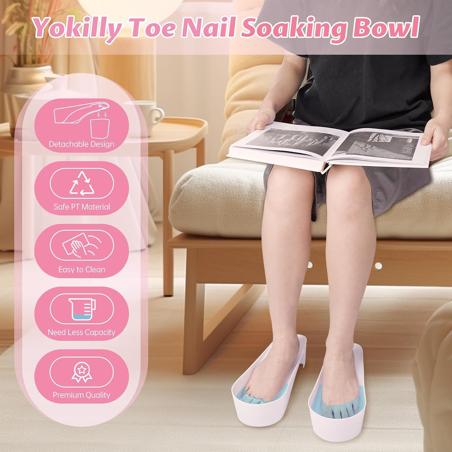 Toe Nail Soaking Bowl: 2 PCS Shoe Design Toenails Soak off Bowl | Foot Bath Soak