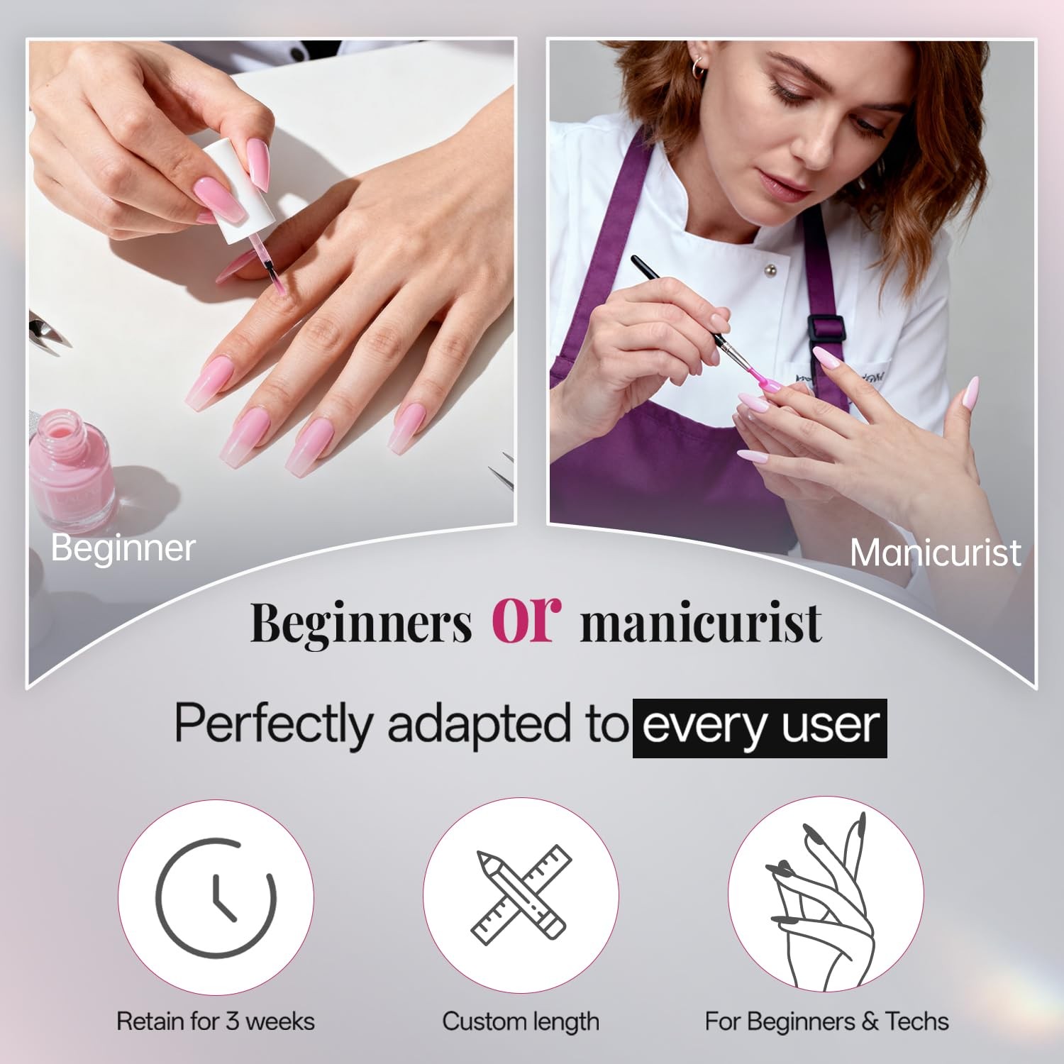 krofaue 500PCS Clear False Nails Tips – Half 500 Count (Pack of 1),