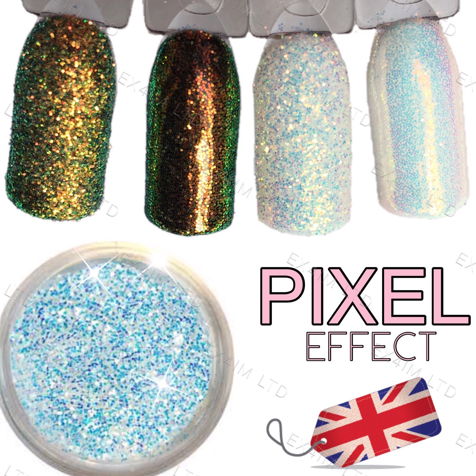CINDERELLA PIXEL EFFECT NAIL ART GLITTER IRIDESCENT SEQUINS WEDDING POWDER MP008