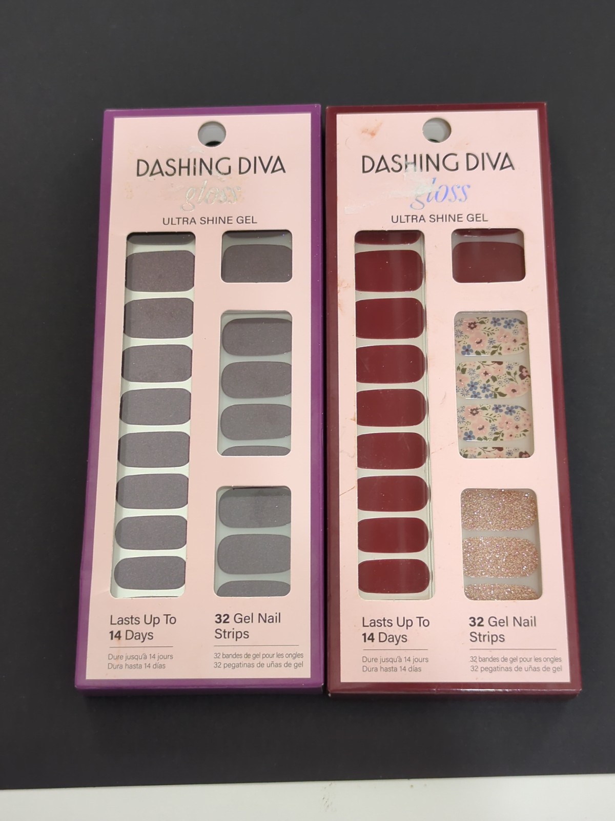 Dashing Diva Ultra Shine Gloss Gel Strips Wild Flower & Fig Pop 2-pk Sealed NEW