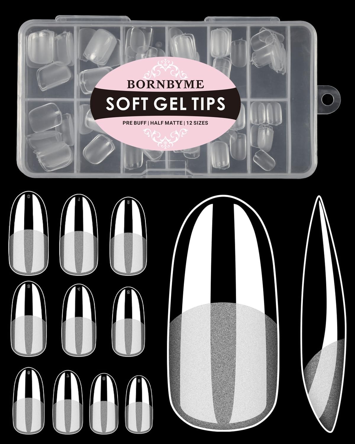 Durable 120PCS Half Matte Nail Extension Tips – No Crease, Pre-Shaped Design