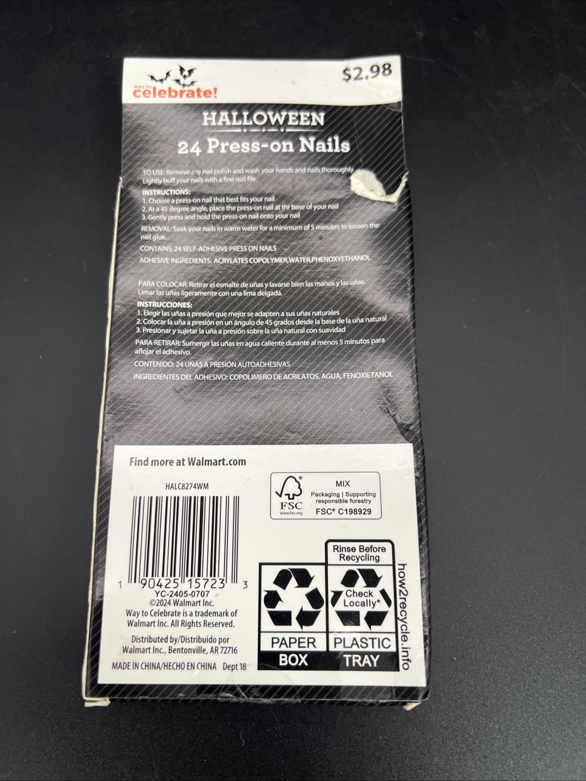 Lot Of 5: 2 Pretty Woman Faux Nails Press-On & 3 Halloween Press-On Nails