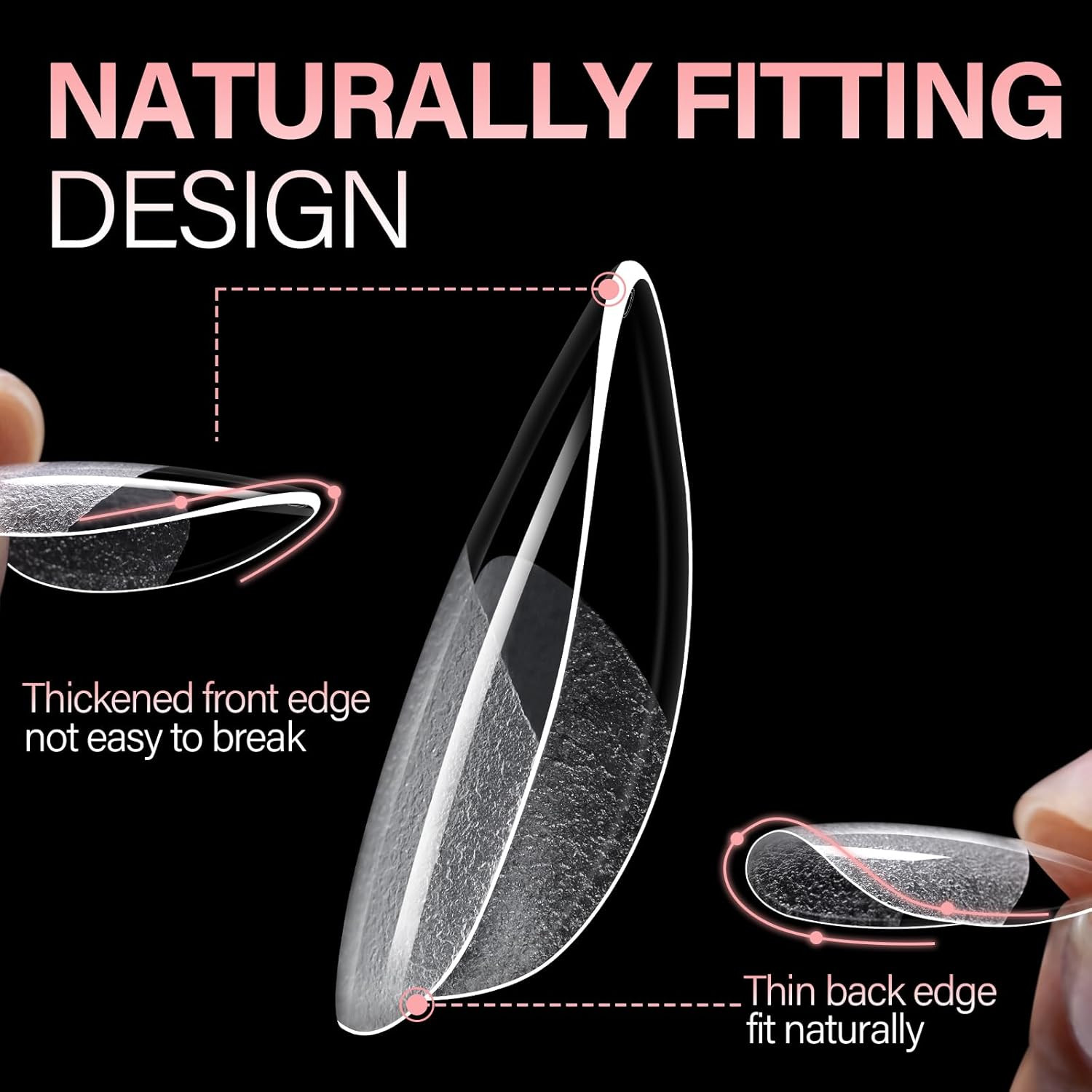 Short Almond Nail Tips – 15 Sizes 120Pcs Half Matte False Nail Tips Pre-Shaped S