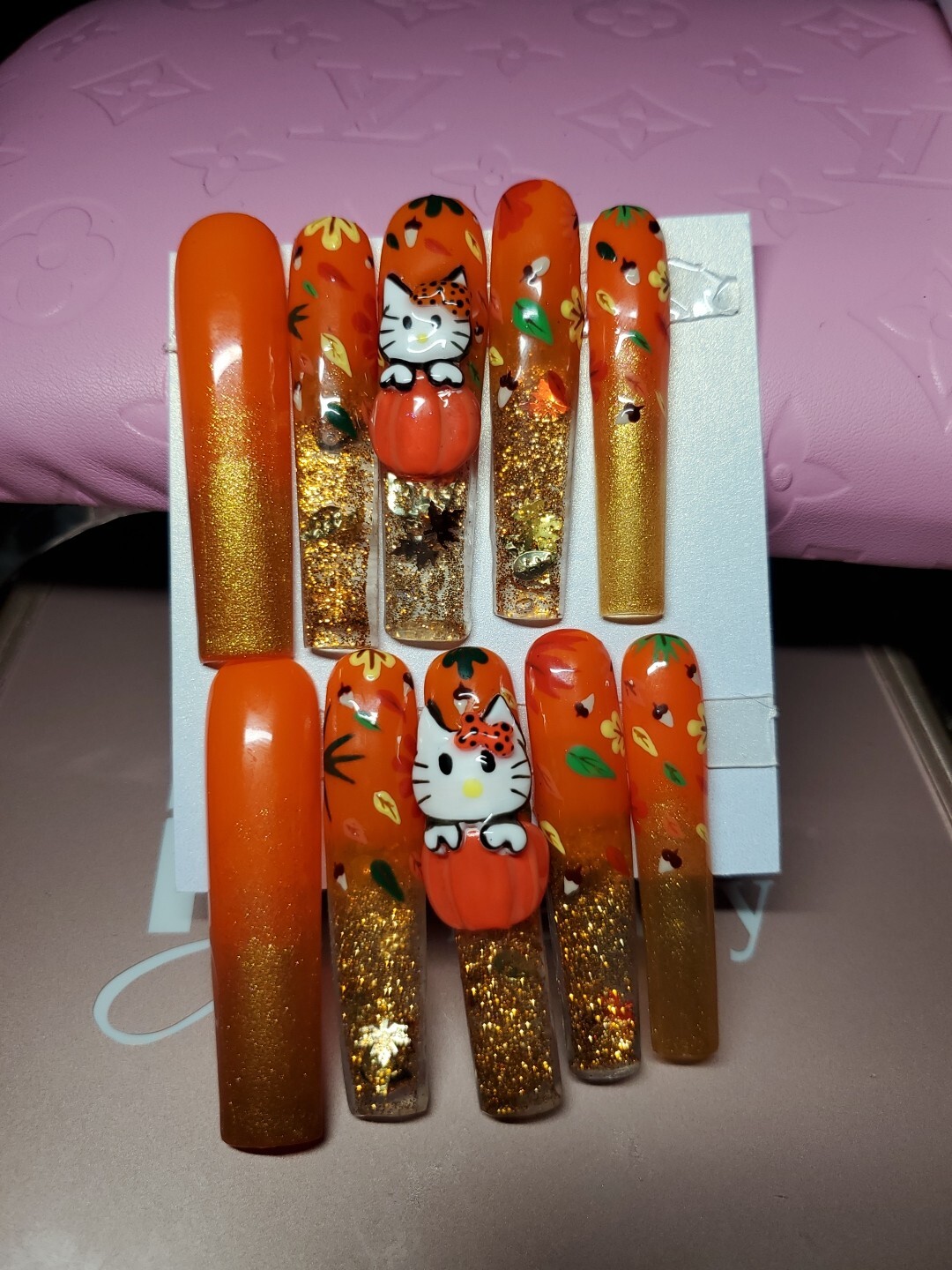 FALL Hello Kitty Press On Nails Handmade Aquarium