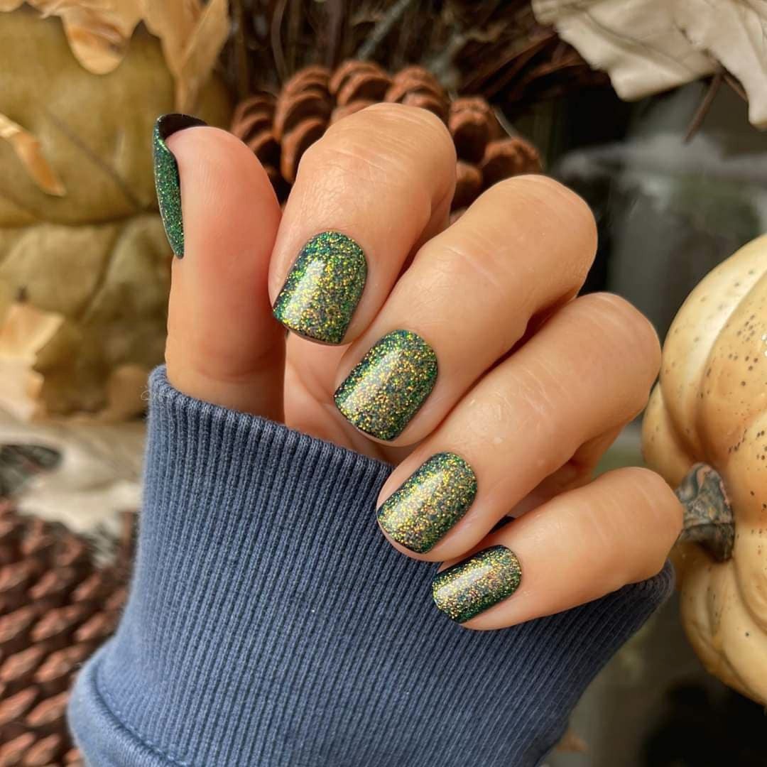 Red Aspen Press On Nails- Sprinkled In Stardust, Shannon Short Square Glitter