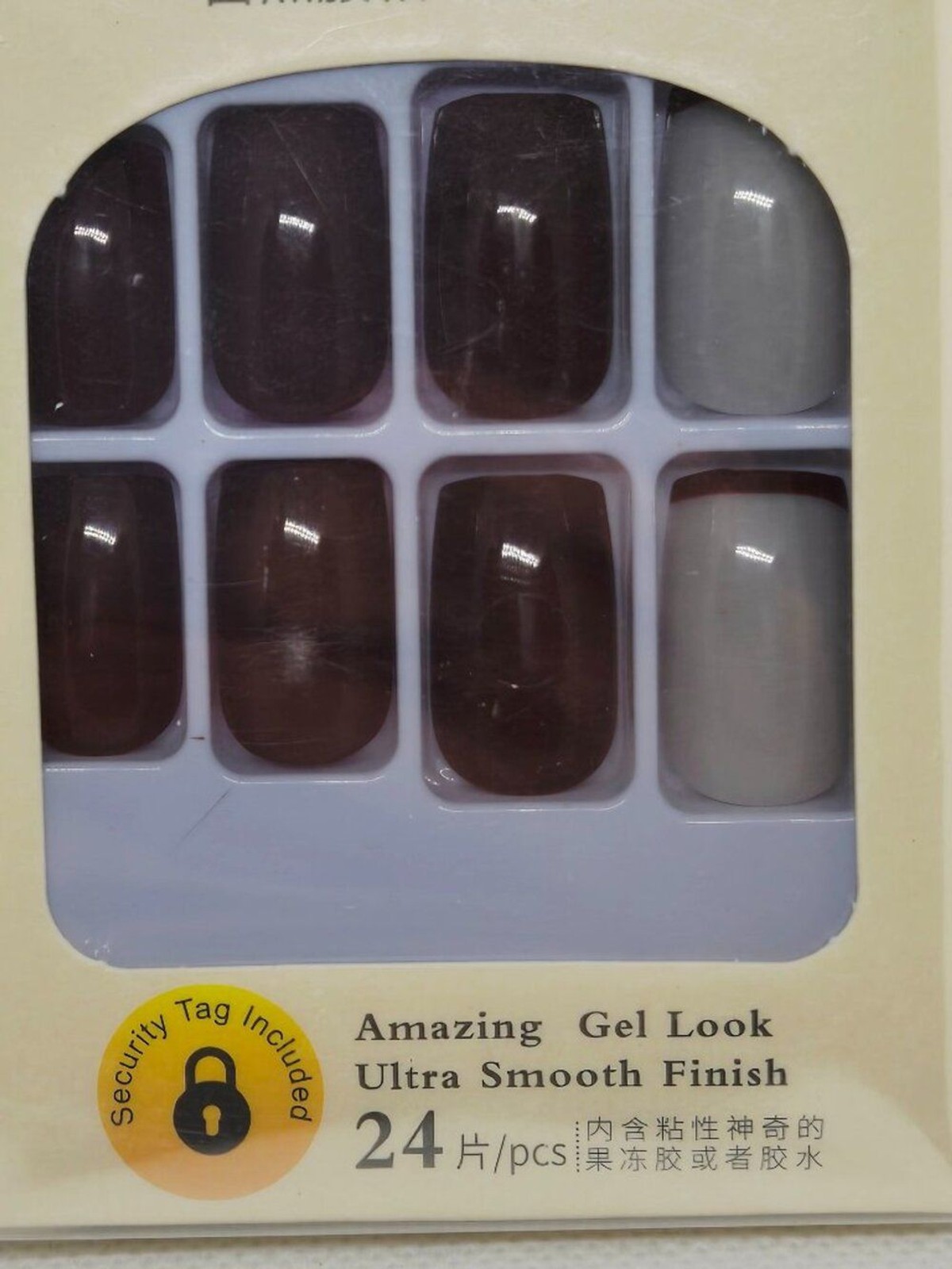 3 BOXES NATURAL PRESS ON NAILS PEARL, CHOCOLATE & PINK HEART NIB 72 TOTAL