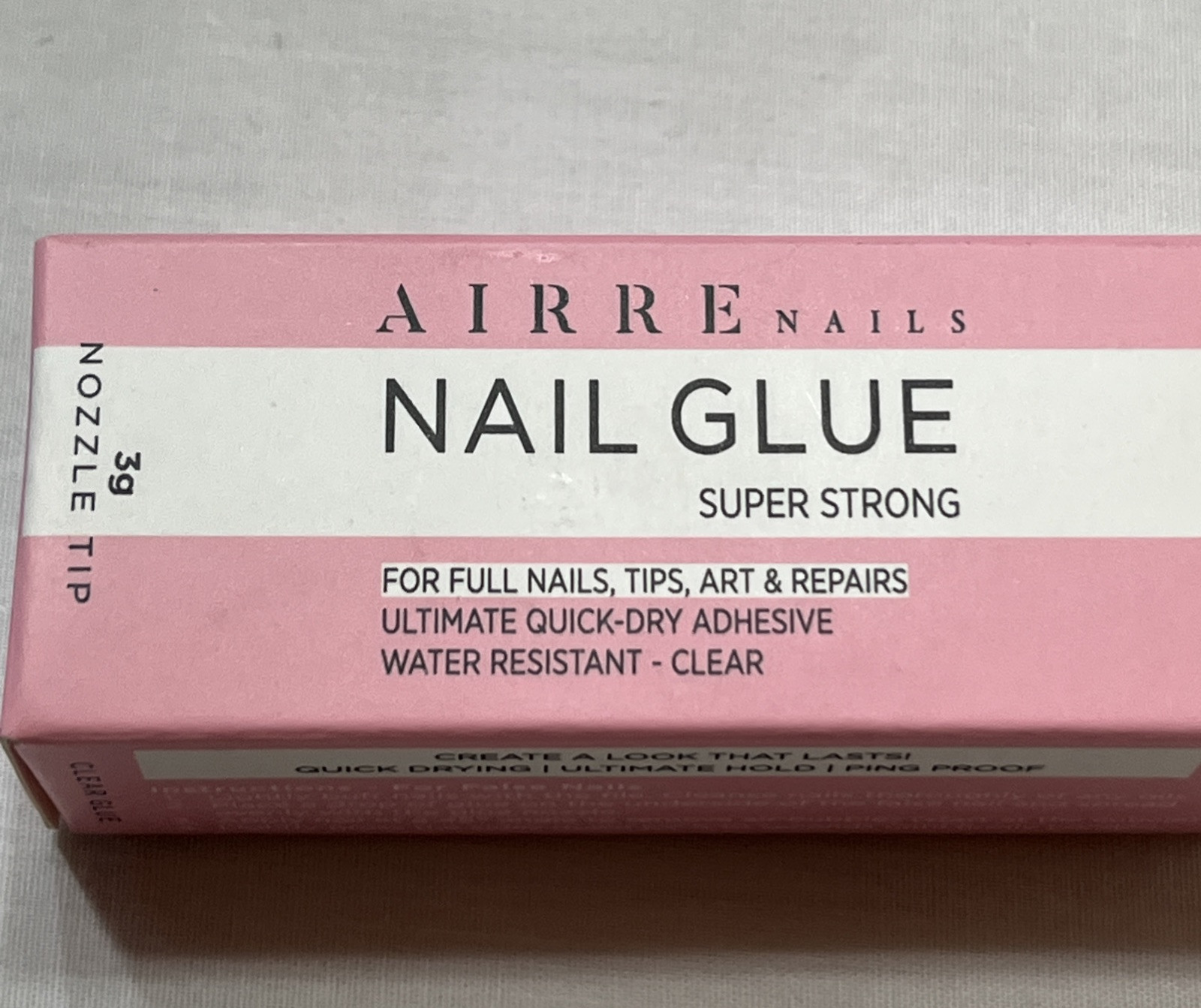 Airre Super Strong Nail Glue 2 Pack 2 3g Bottles With Nail File W/ Precision Tip