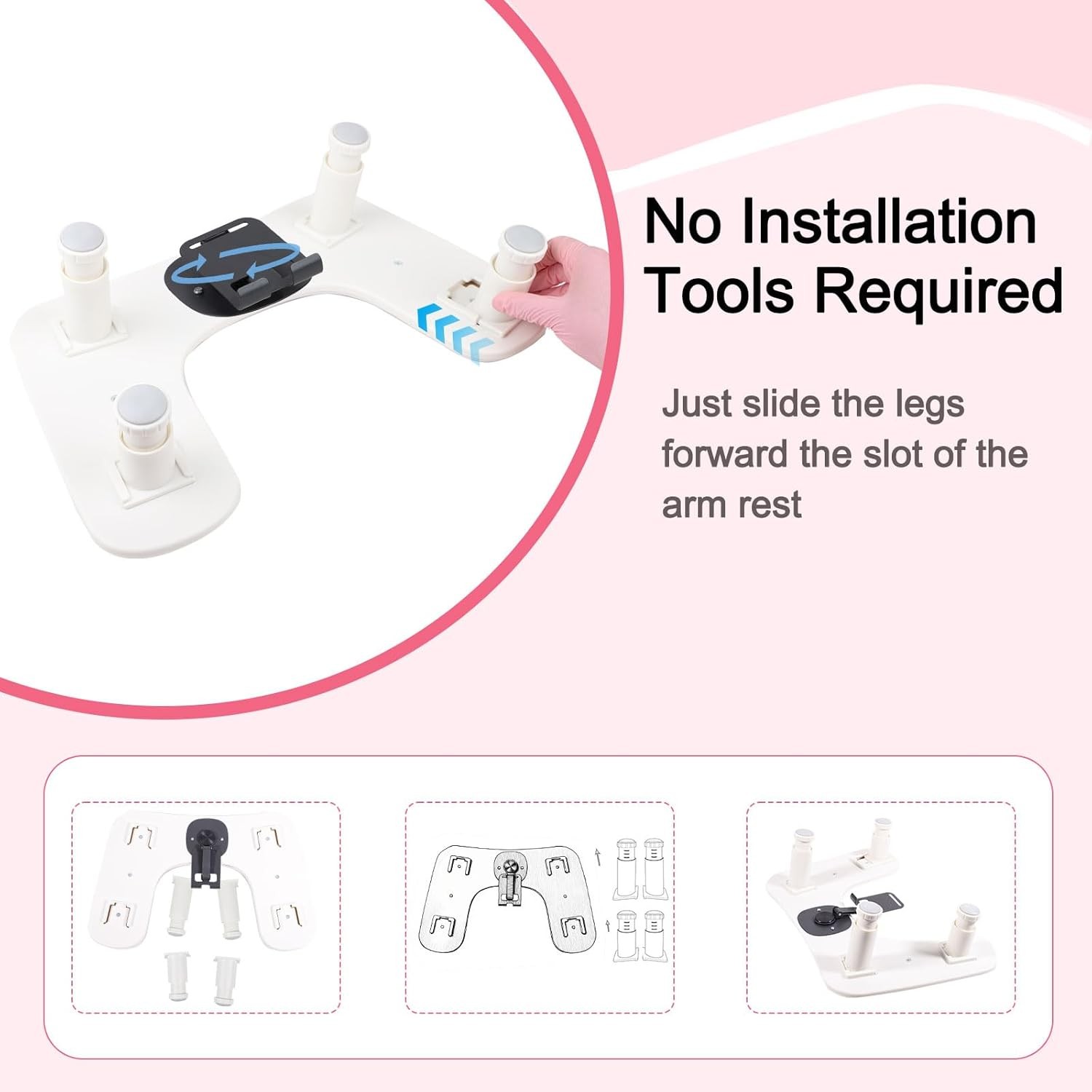 Arm Rest for Nails Tech with Nail Table Mat and Phone Holder,Adjustable Base U-s
