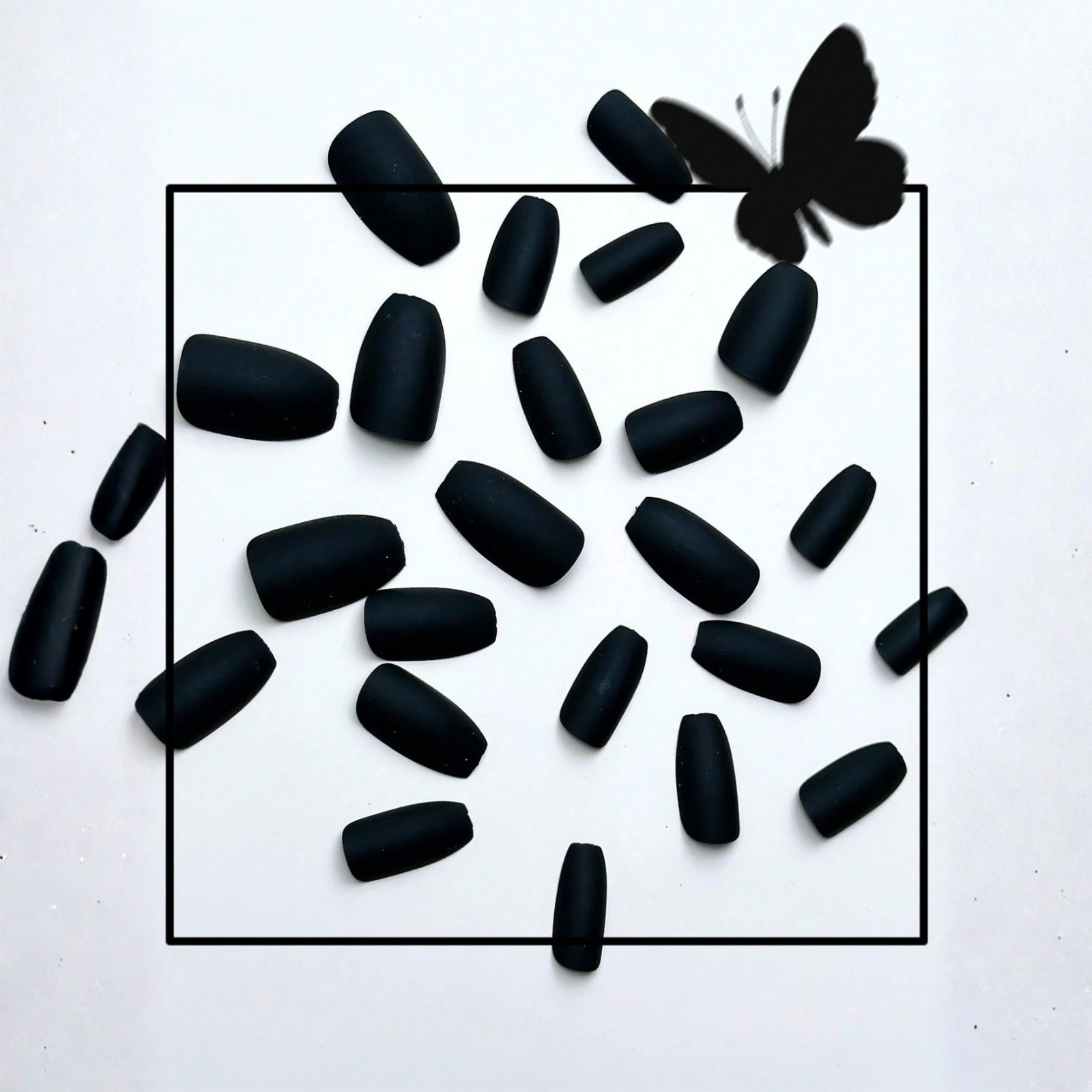 24 Pcs False Nail Short Almond French Tips Press on Nails Tip For Nail Art