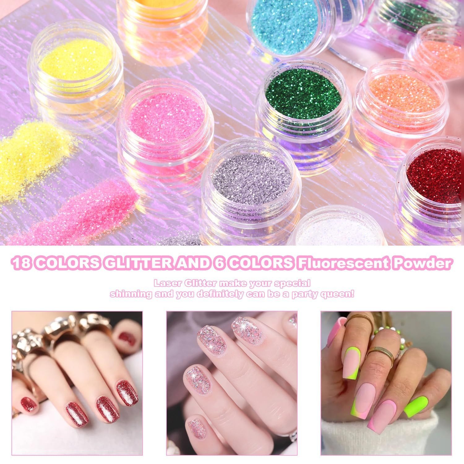 Acrylic Nail Kit with Drill and 12 Color Powder for Beginners | Home Salon Set I