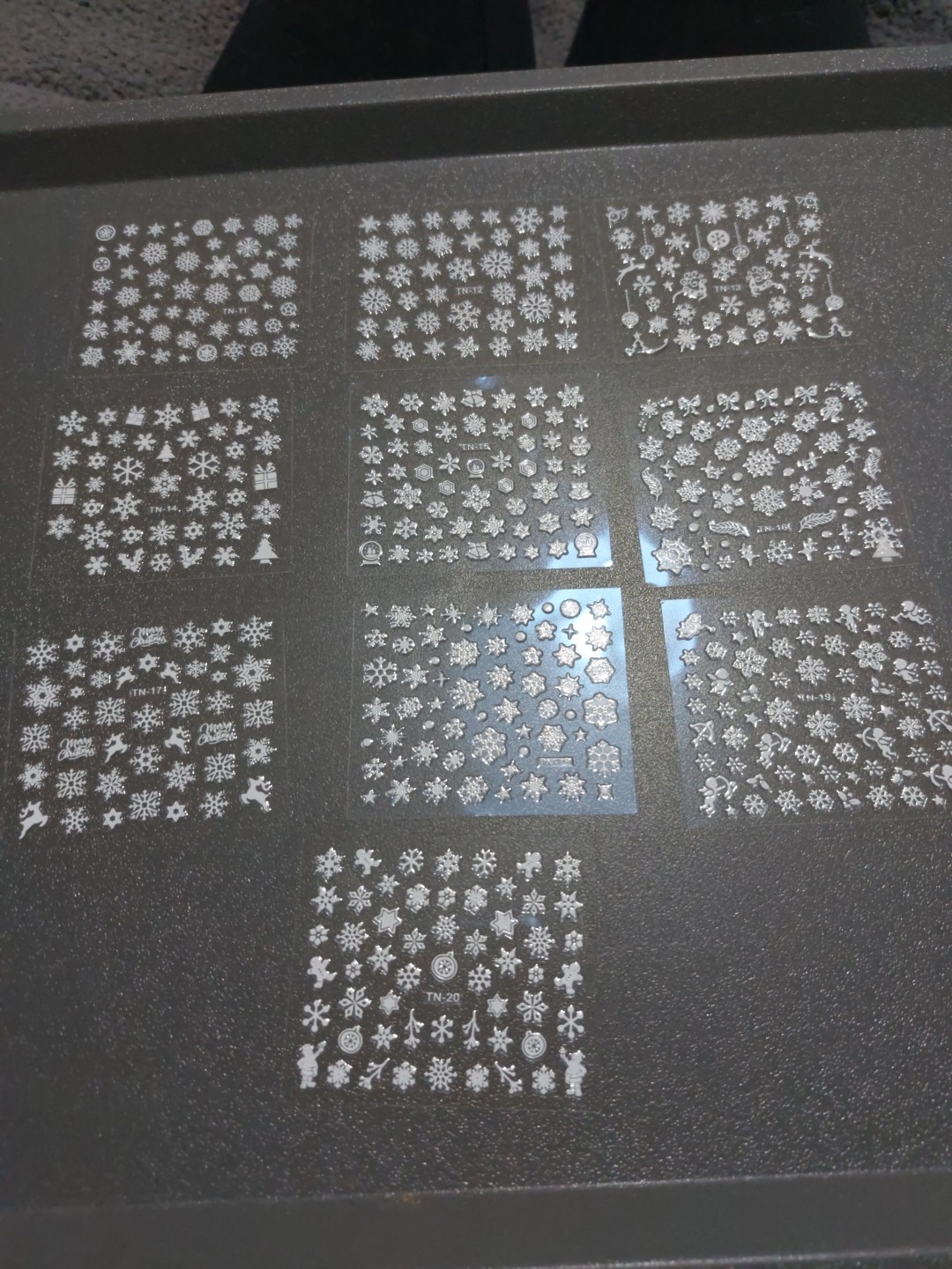 10 X Small Sheets Of White Christmas Nail Art Stickers (D214) New