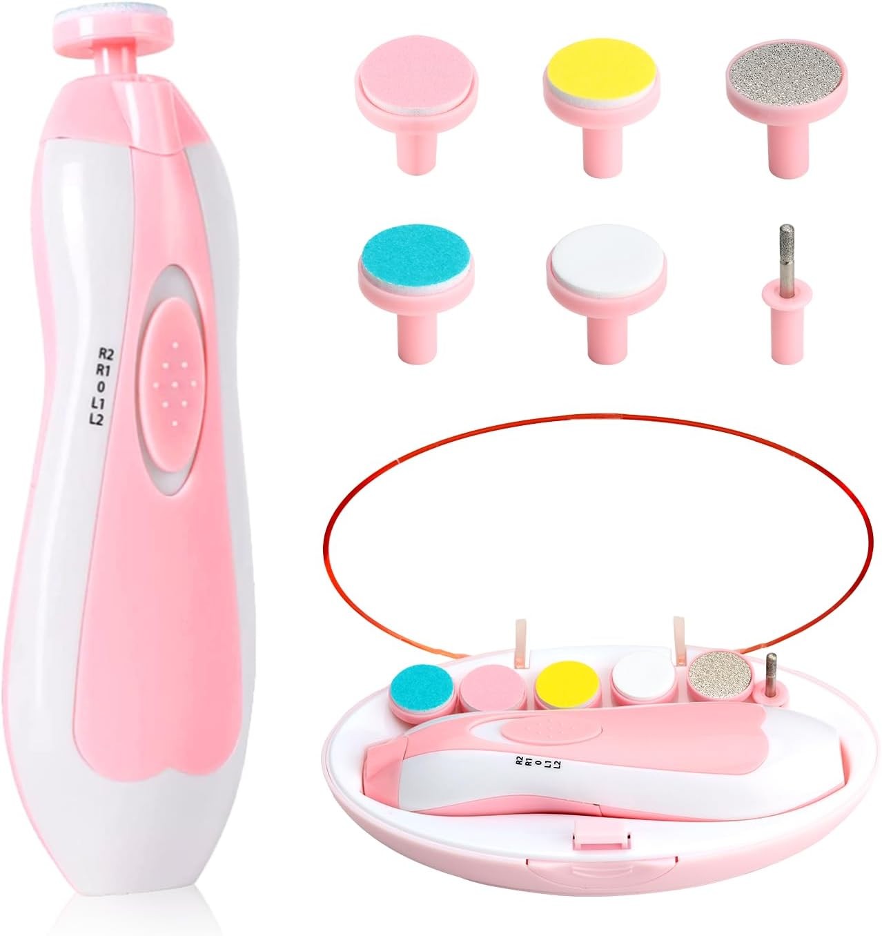 Baby Nail Trimmer File with Light – Safe Electric Nail Clippers Kit for Newborn