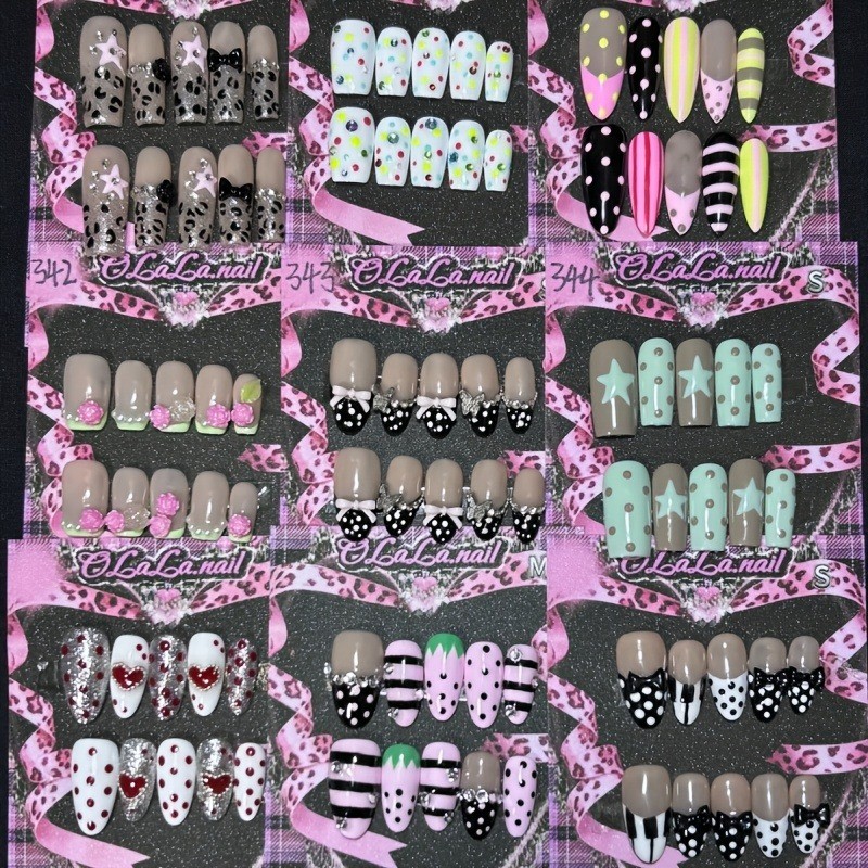 40 Pcs of Fake Nail Patches, Including Short, Medium, and Long Nail Art Pieces