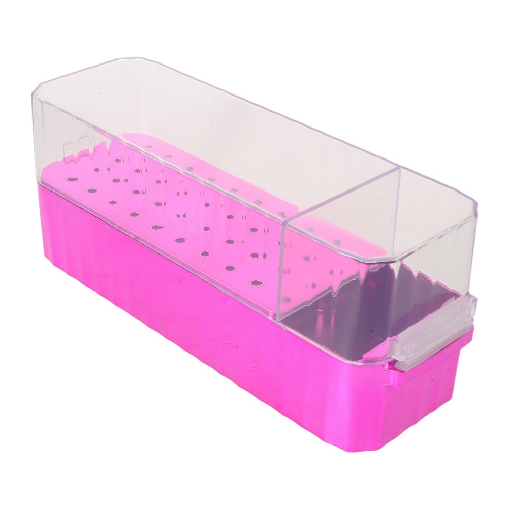 Rosy Clear Drill Bit Holder Case with Dust Cover for Precise Tool Bit Storage