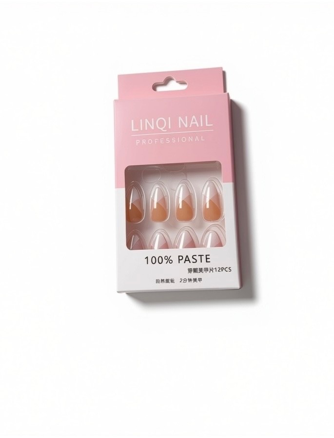 Linqi Nail Professional Press-On Nails 12Pcs – False Acrylic Artificial Gel Nail