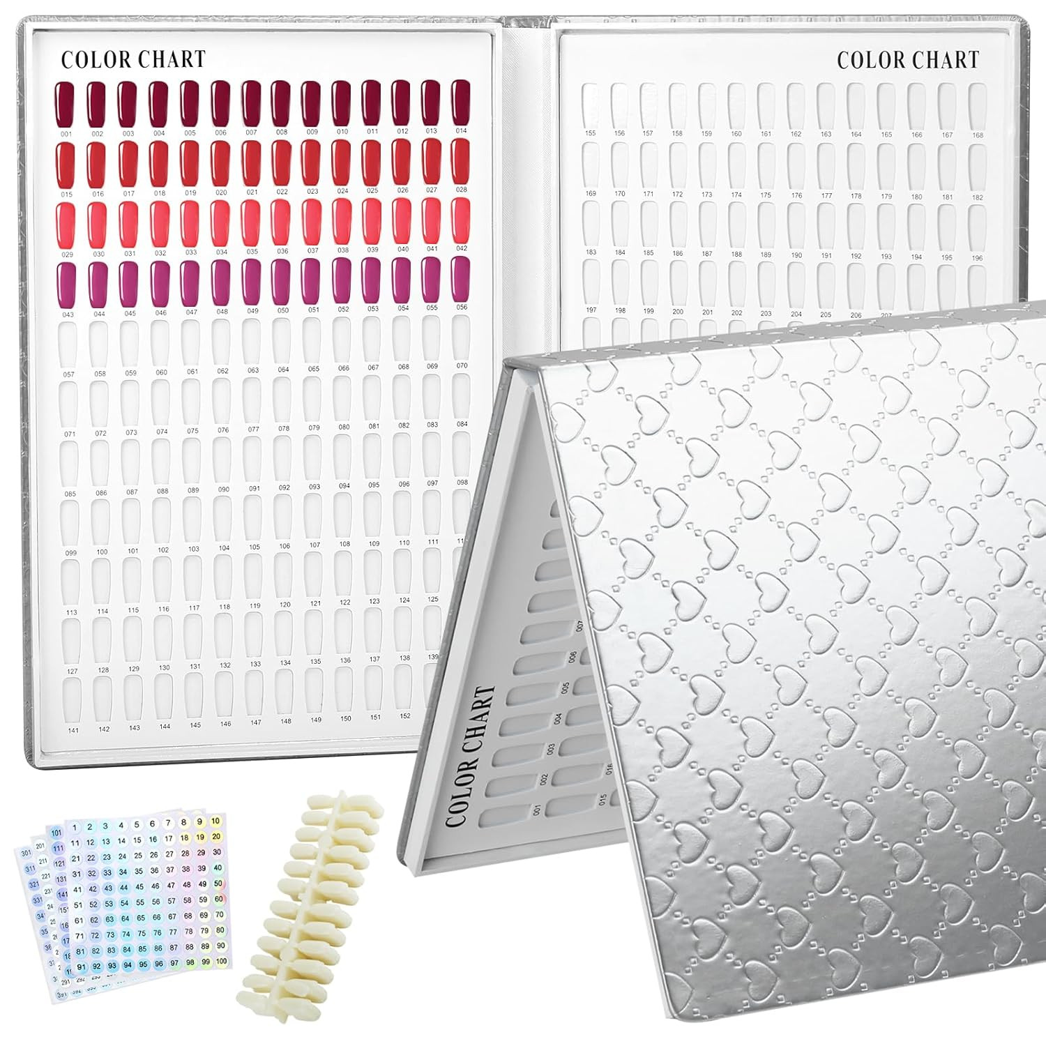 308 Colors Nail Display Swatches Book with 360 Tips for Nail Polish UV Gel Color