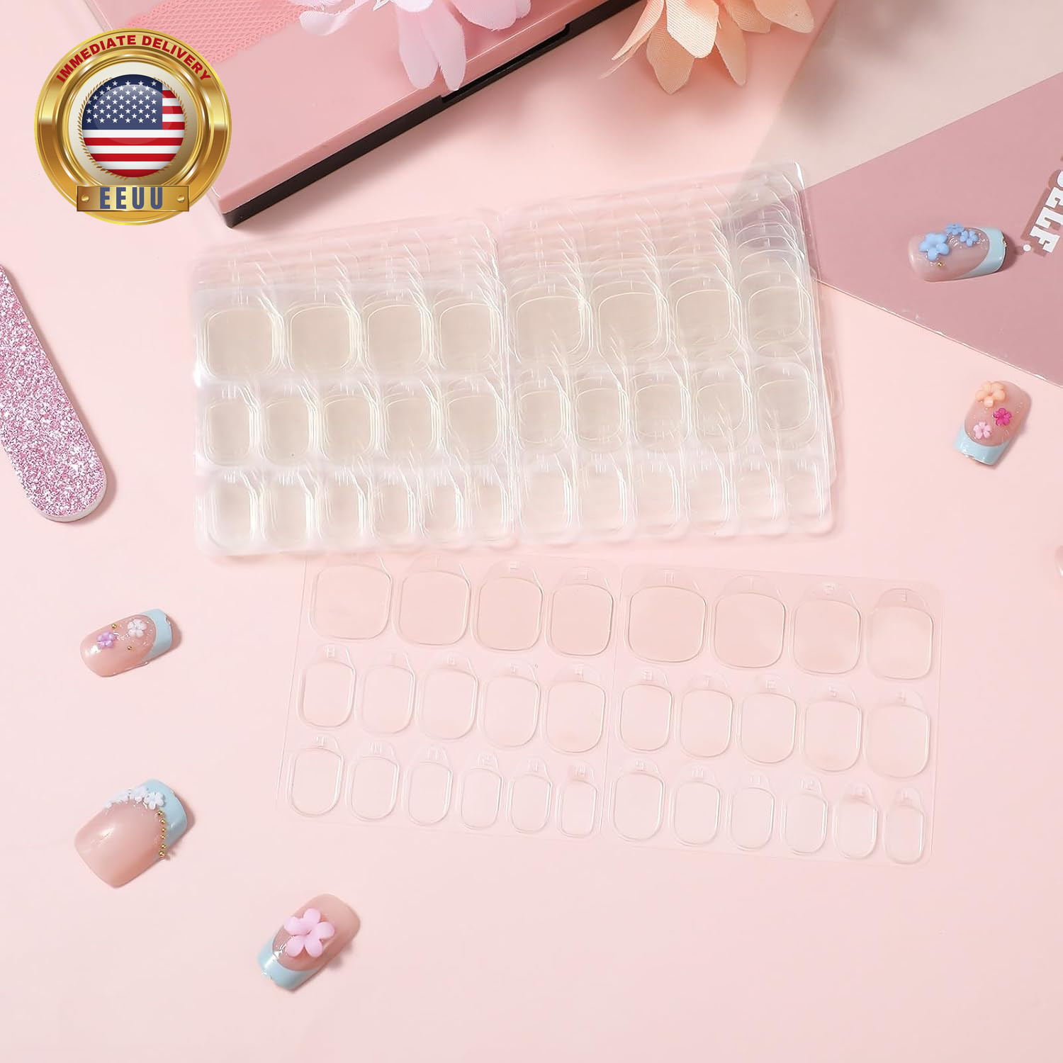 600Pcs Nail Adhesive Tabs Nail Stickers for Press on Nails Sticky Tabs Double Si