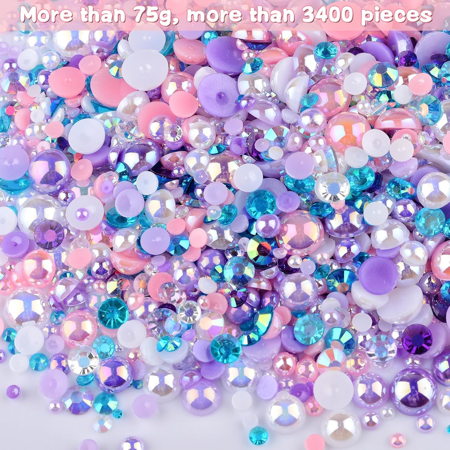 3900+ Pcs Rhinestones and Pearls Kit, 2-10Mm Flatback Gems for Nail Art, Tumbler