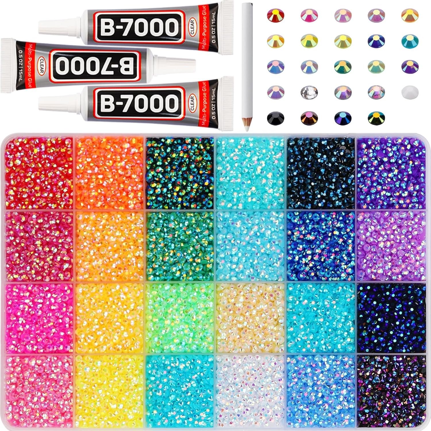 32000Pcs 3mm Rainbow Jelly Rhinestones Gems for Bedazzling Crafting, Colorful***