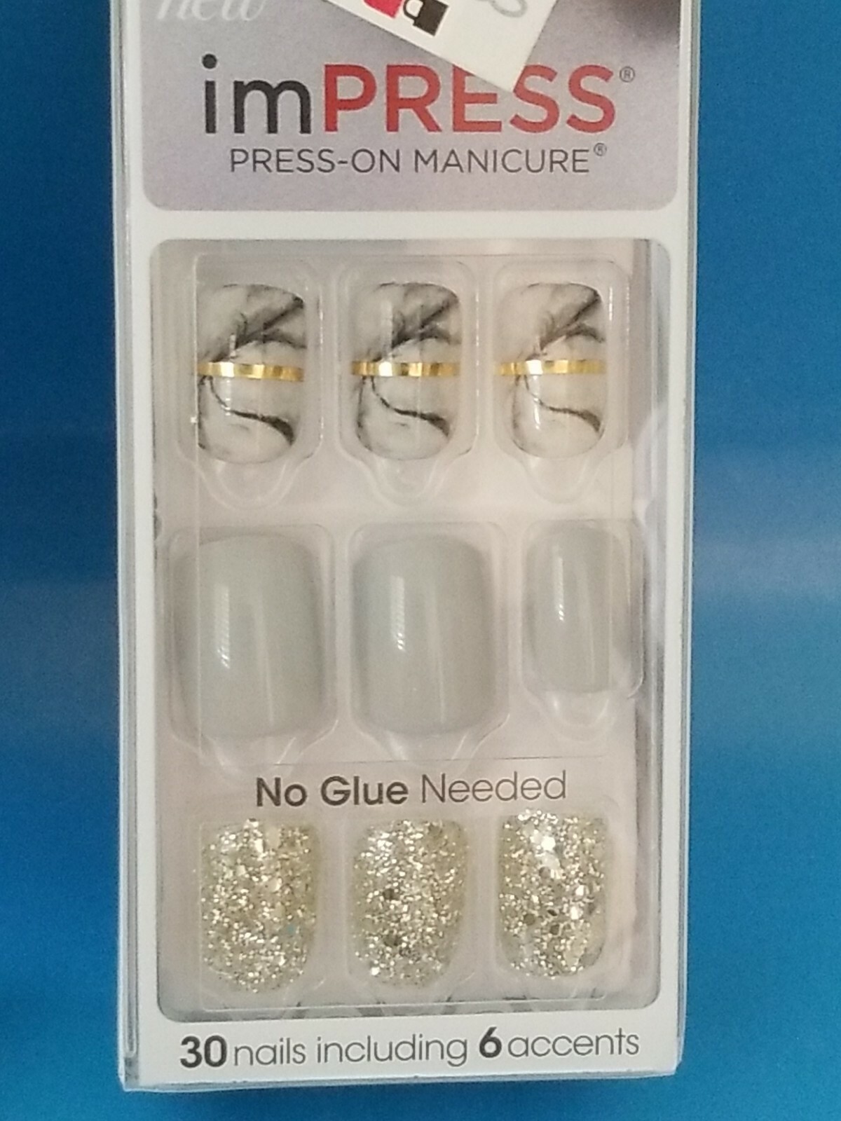 2× imPRESS PRESS-ON MANICURE Nails SHORT LENGTH 82656 Wannabe Star & 76610 Y Boy