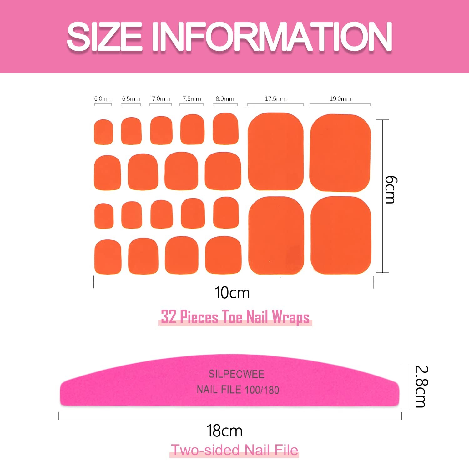 SILPECWEE 20 Sheets Toe Nail Stickers Full Nail Wraps for Women Solid Color T…