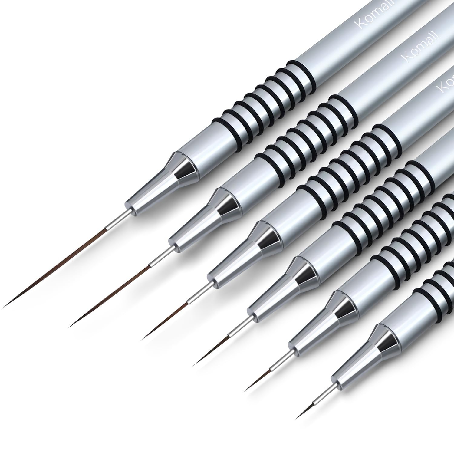 Metallic Nail Art Brushes, 6Pcs Non Slip Liner Brush Set, UV Gel Polish Paint…