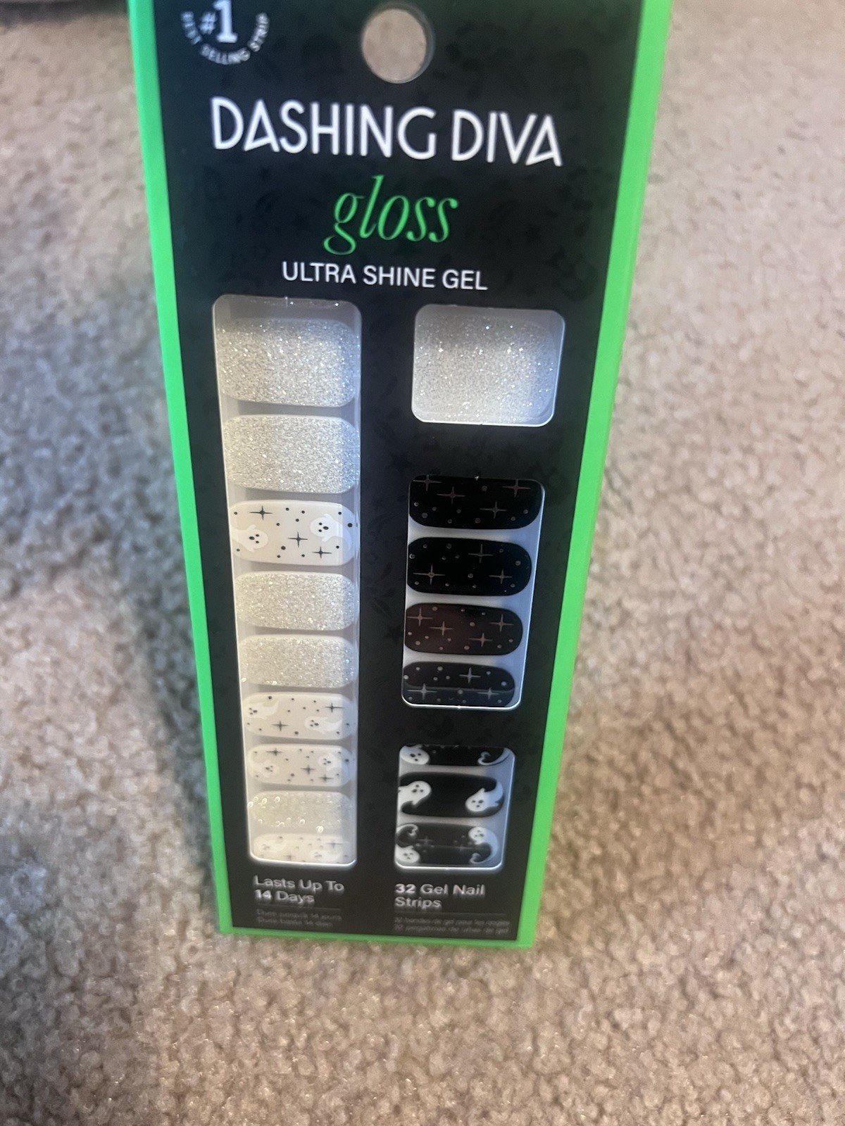 2x – Dashing Diva Gloss Glow Ultra Shine Gel Palette 32 Nail Strips Halloween