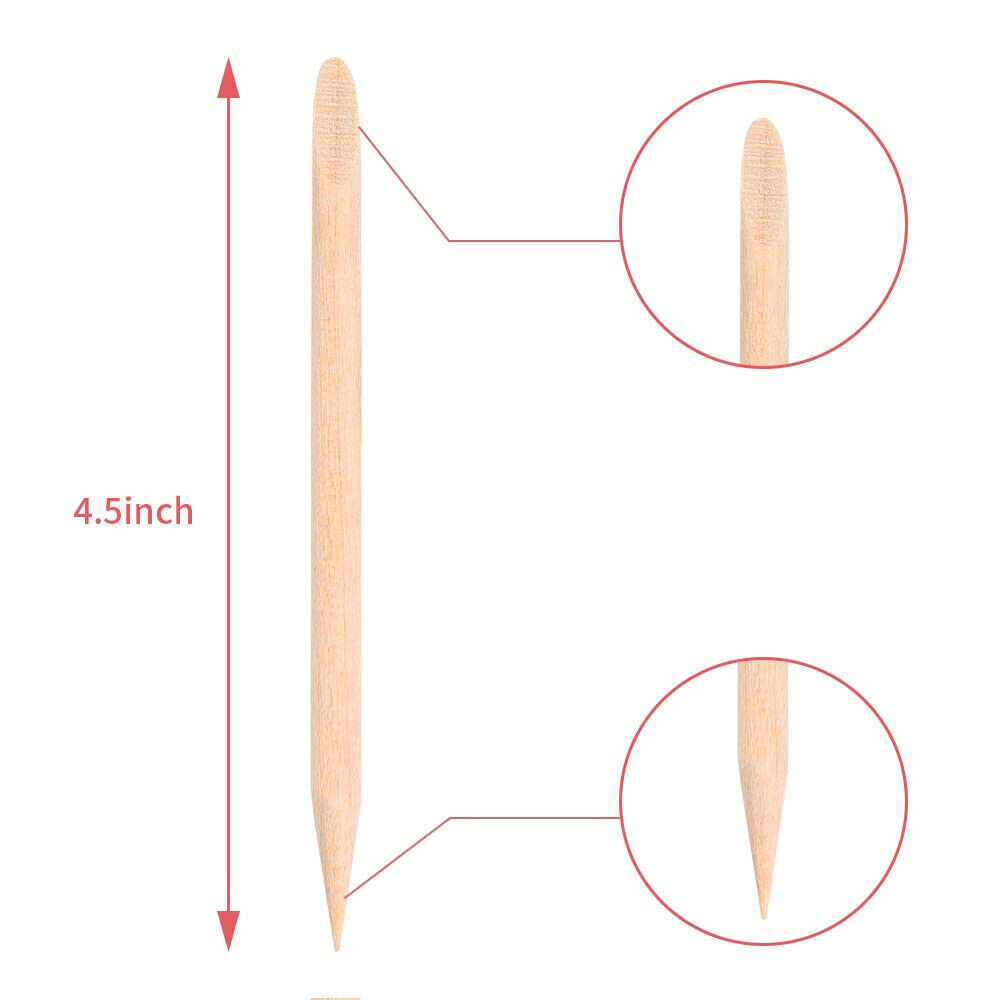 100PCS Orange Sticks for Nails 4.5 Inch – Wooden Cuticle Pusher & Remover Set