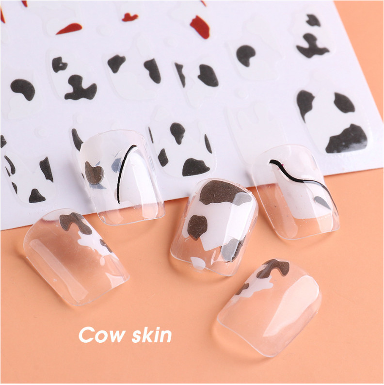 Decoration DIY Manicure 3D Cow Leopard Print Lines Nail Sticker 9.5x6cm CS69 NS7