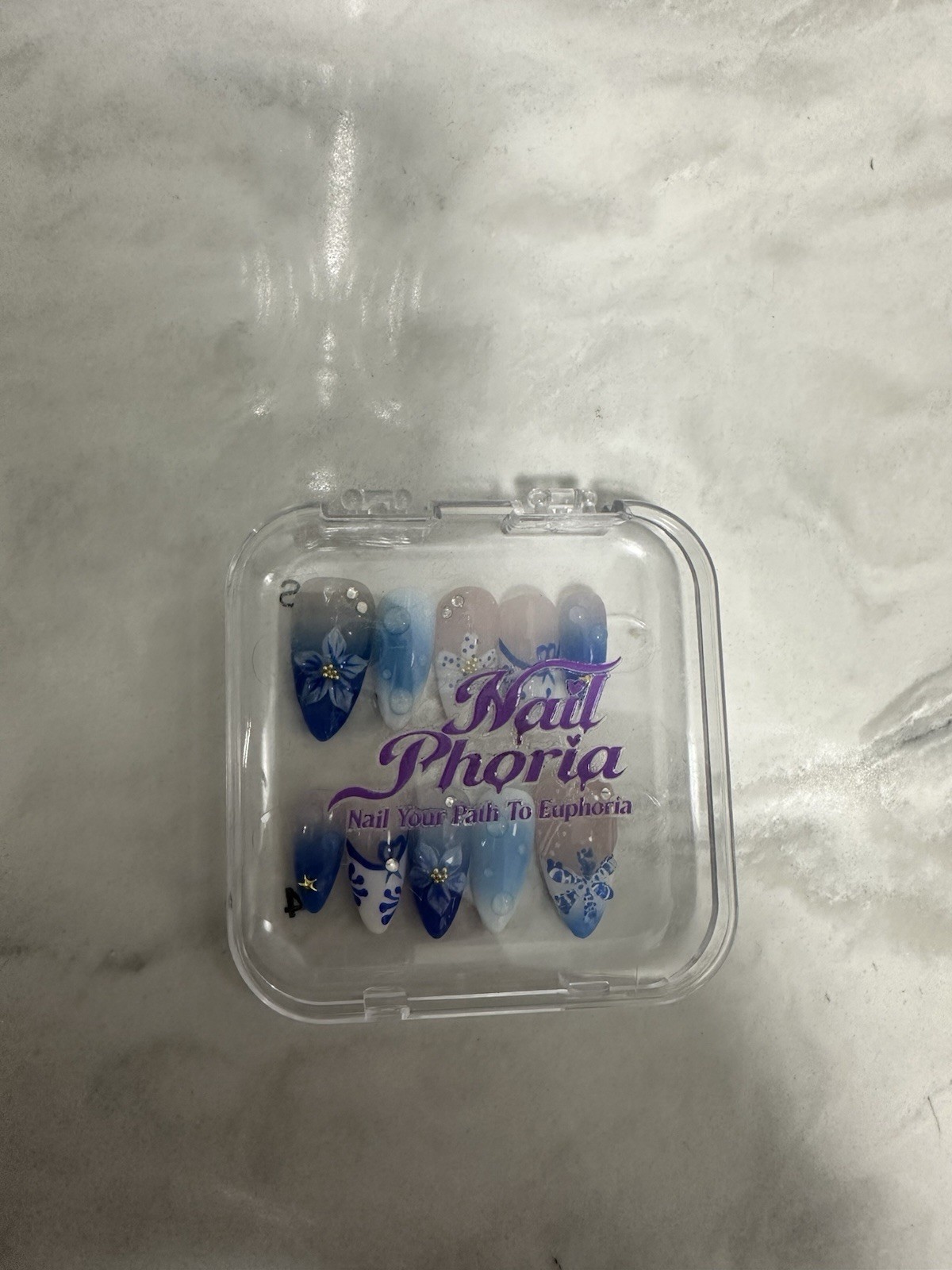 Nail Phoria Hand Made Press On Nails Blueberry Açaí Size Small