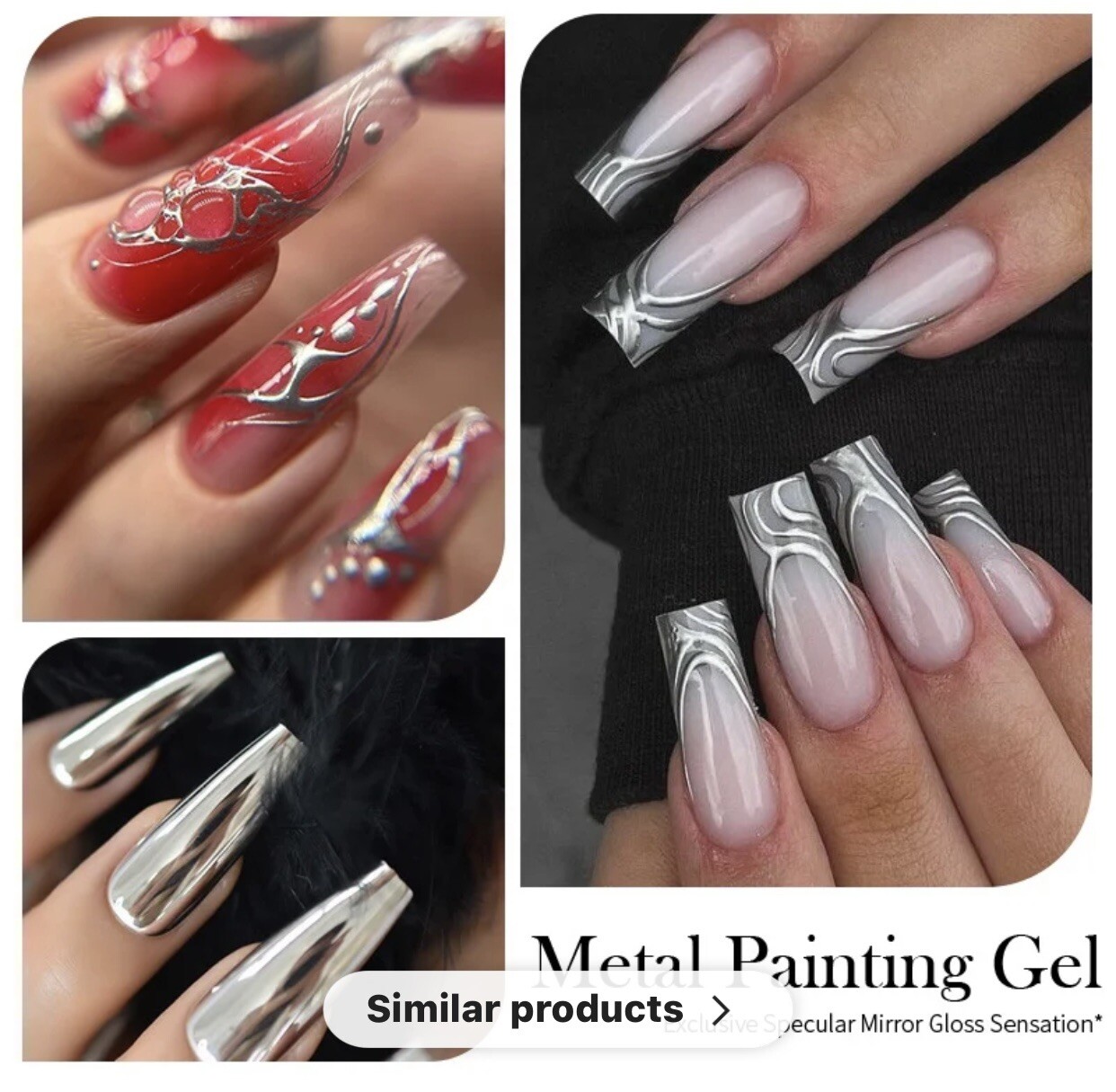nail art gel, Mirror Chrome Liner Gel Or Color