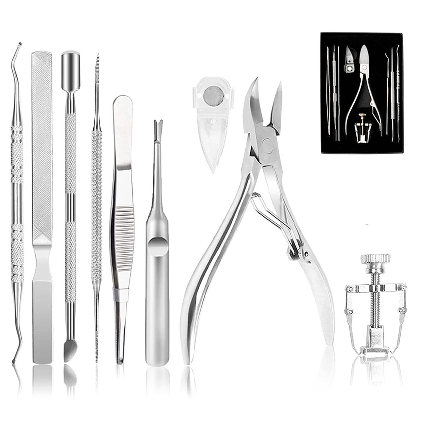 Ingrown Toenail Tool Kit (9PCS), Professional Toe Nail Clipper Set for Ingrow…