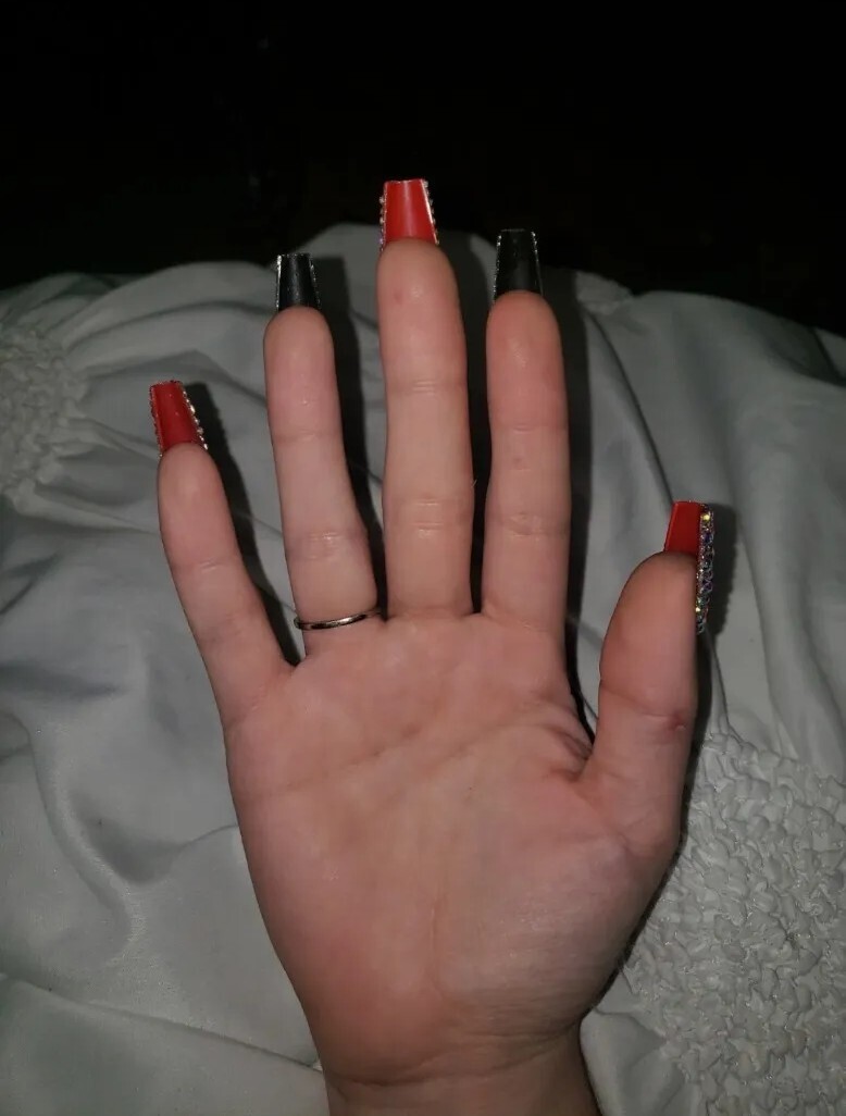 Handmade Bling Luxury Press On nails. Long coffin.Custom size,length avail