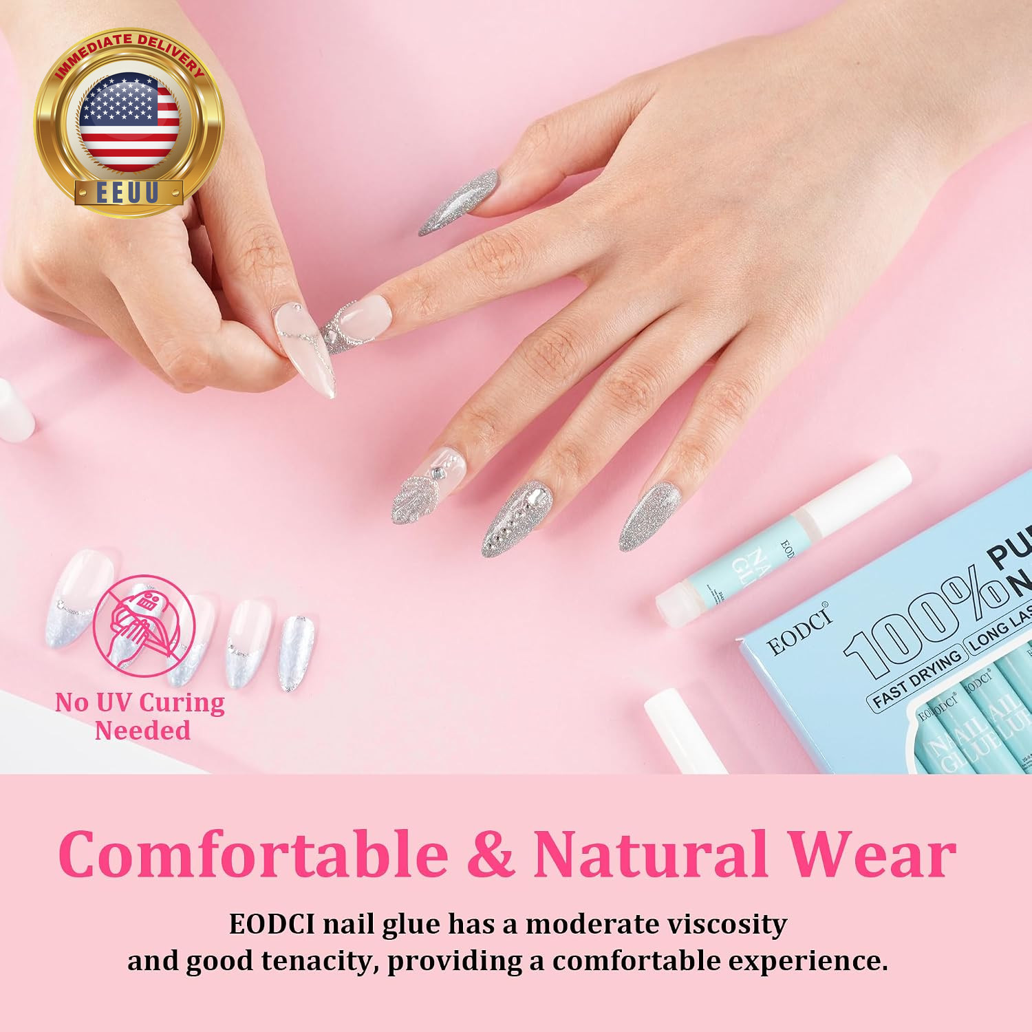 12Pcs Nail Glue Super Strong for Acrylic Nails Press on Nails Professional for N