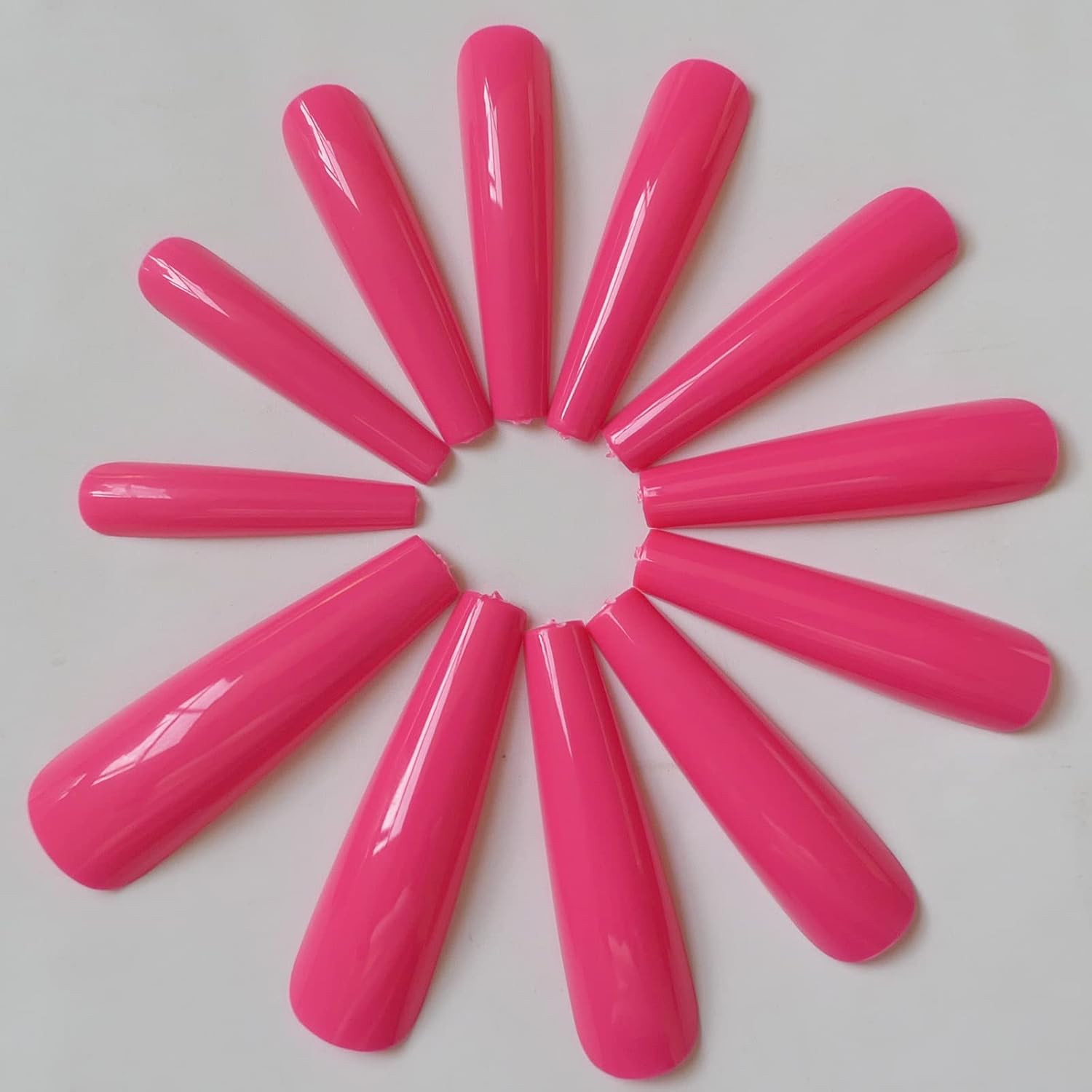 120Pc XL Coffin Press on Nails Extra Long Colored Ballerina False Nail Tips Full