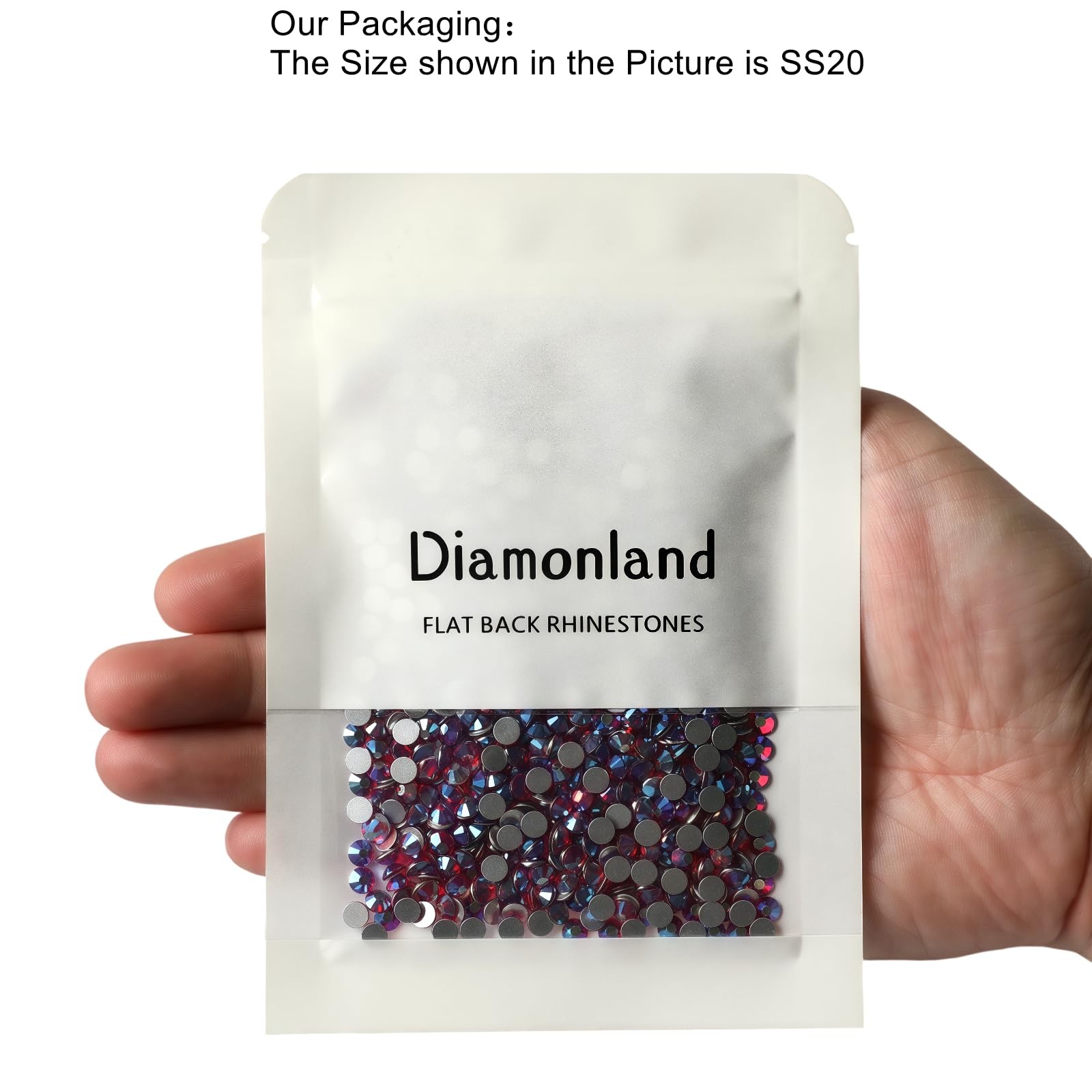 Diamonland Flatback Glass Crystal Rhinestones Rounds Gems for Bedazzling Nail…