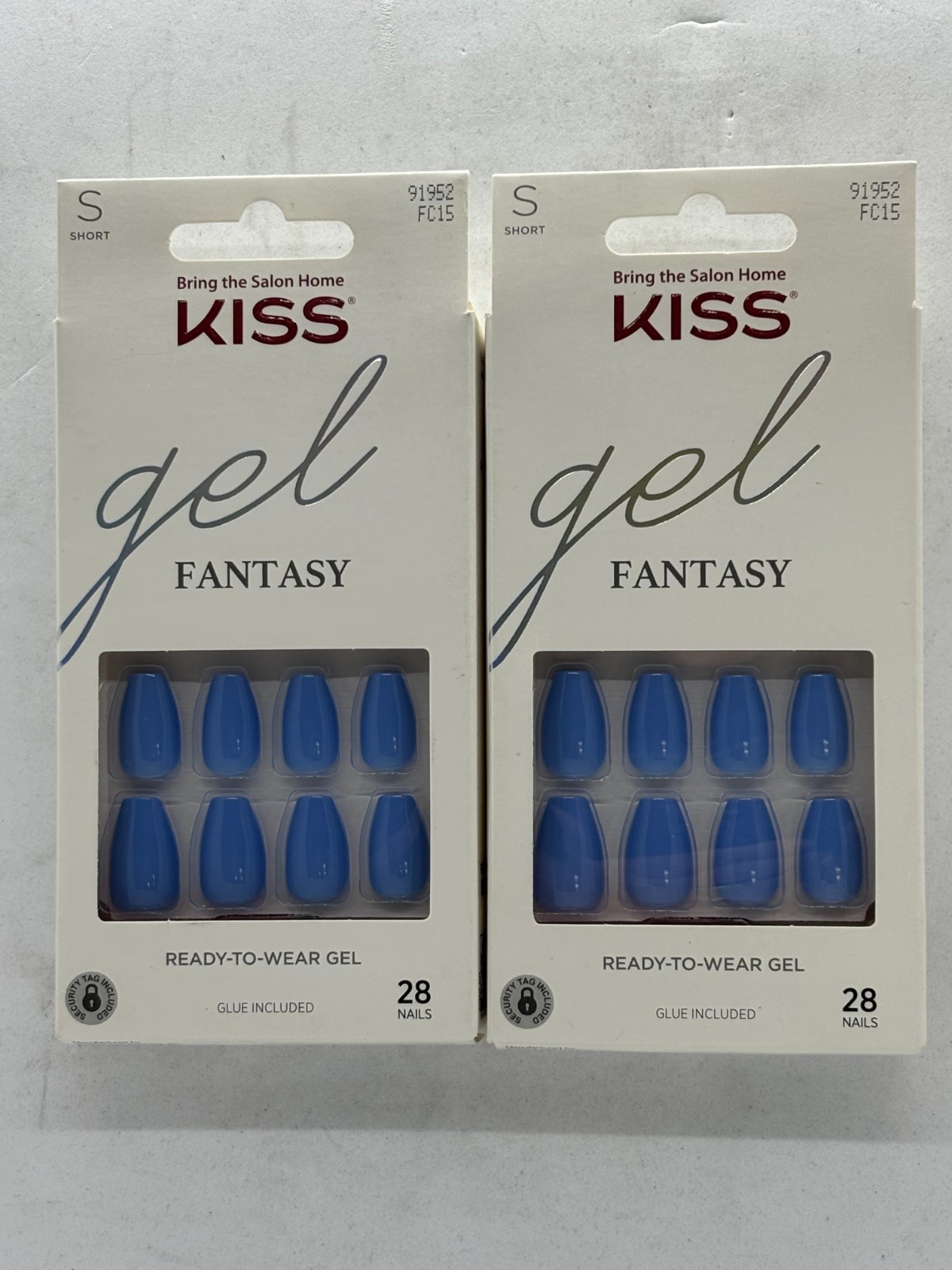 Kiss Gel Fantasy Nail Kit, FC15, Short, 2 x 28, Blue, FREE SHIPPING!