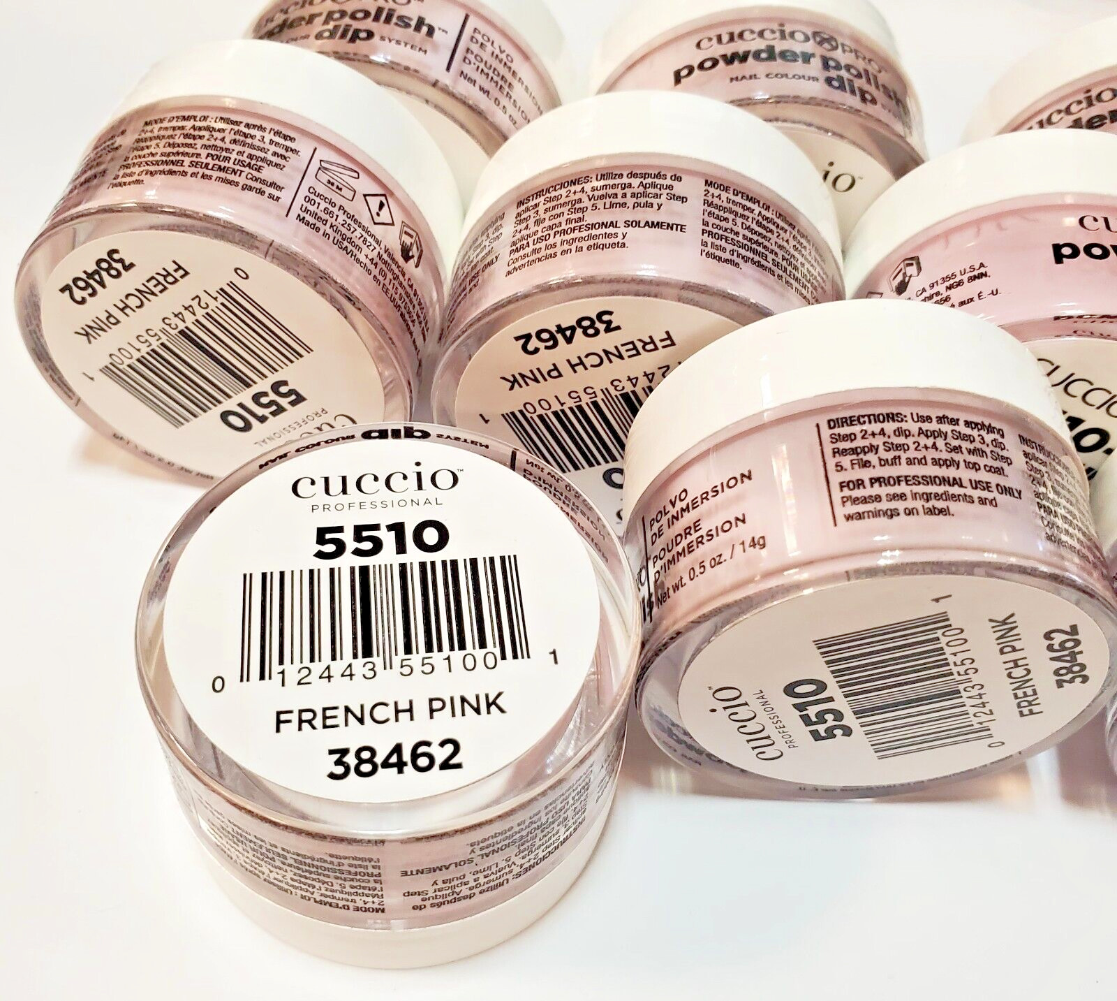 CUCCIO Professional Powder Polish Dip 0.5 fl oz Color – French Pink – 10 JARS!!!