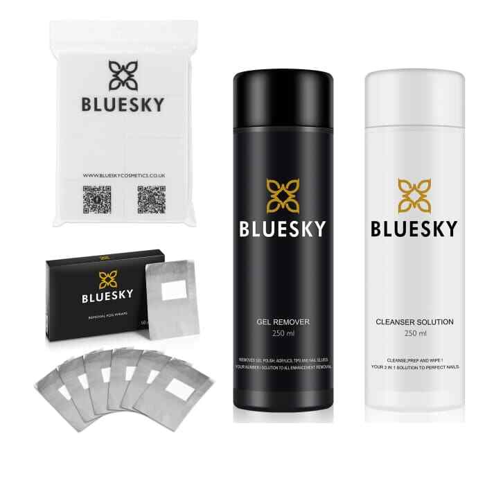 Bluesky Gel Polish Cleanser, Remover, Remover Foil Wraps & Lint Free Wipes