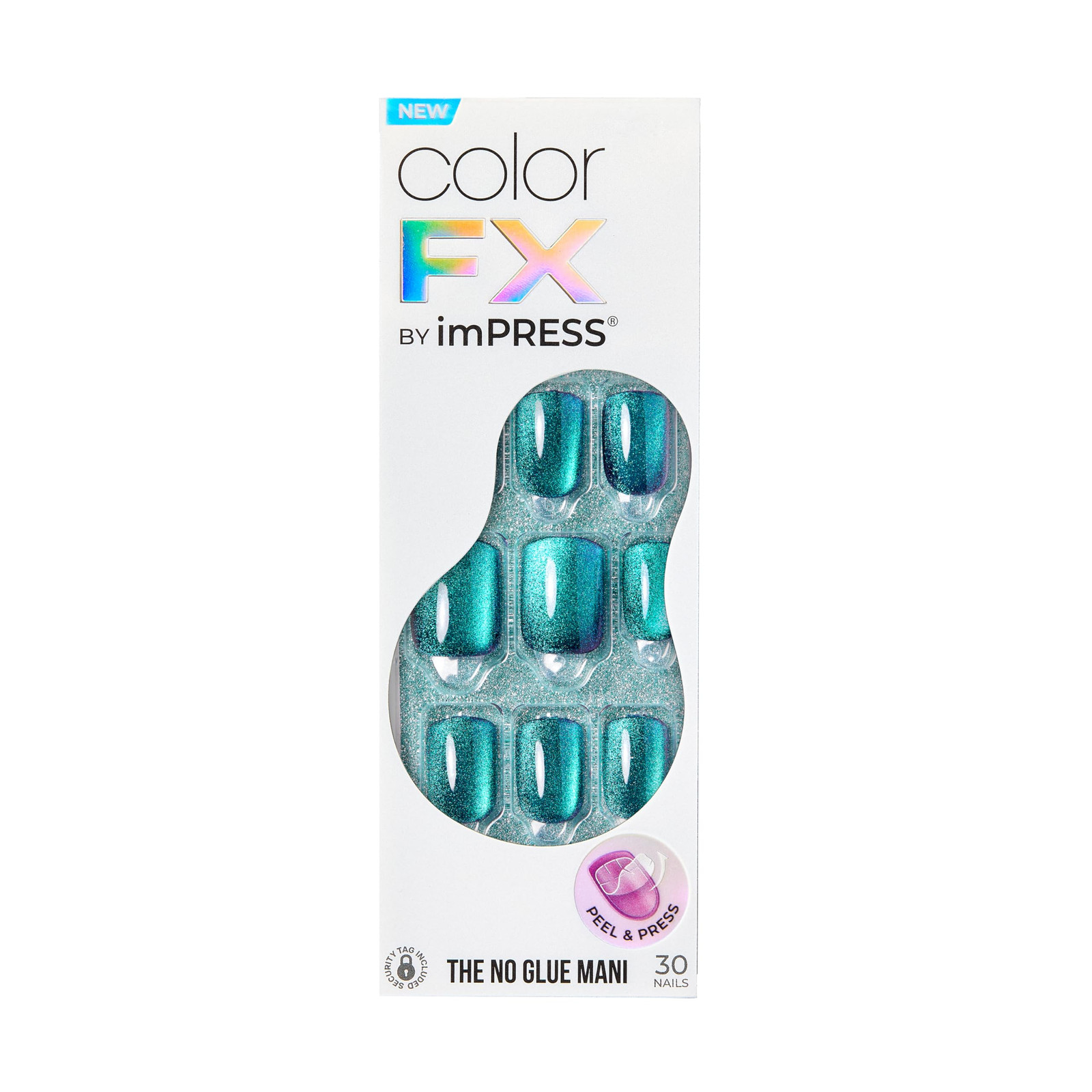 No Glue Press On Nails ColorFX 33 Fl Oz Gel Kit Metallic High Gloss Finish