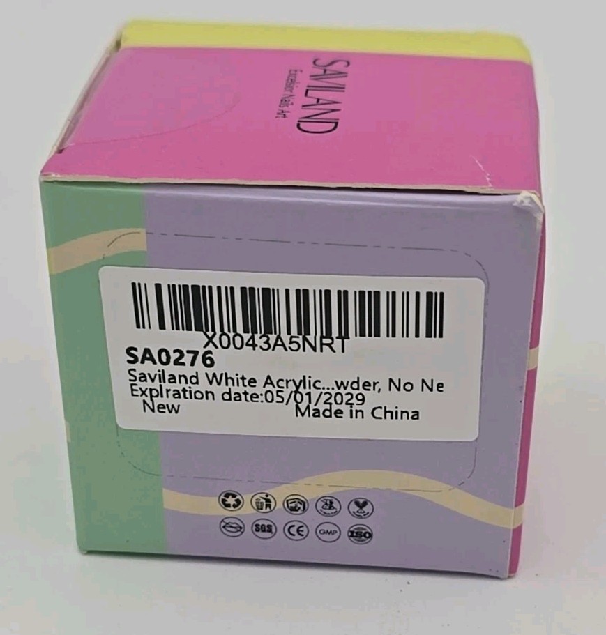 White Acrylic Powder 150g Saviland Acrylic Nail Powder White Exp 1/29 Sealed