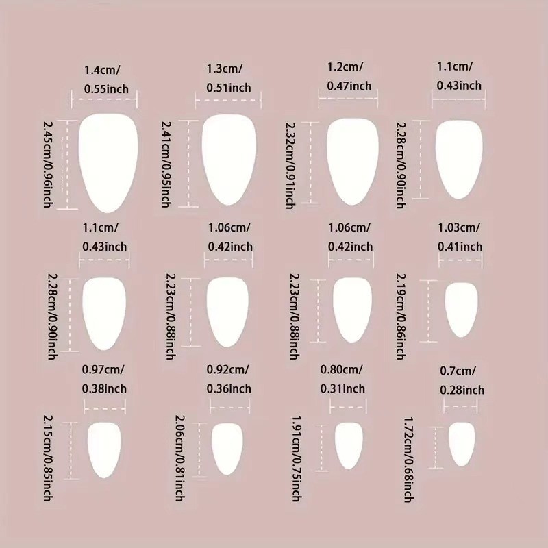 48Pcs Stiletto Press on Nails, Red Black Rose Heart Metal Gothic Fake Nails