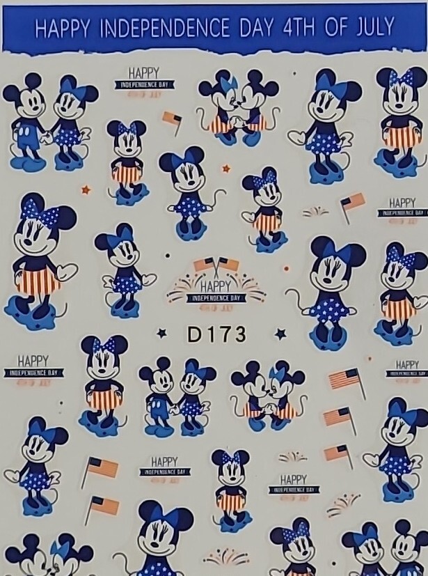 Mickey Mouse 4th of July Nail Art Stickers