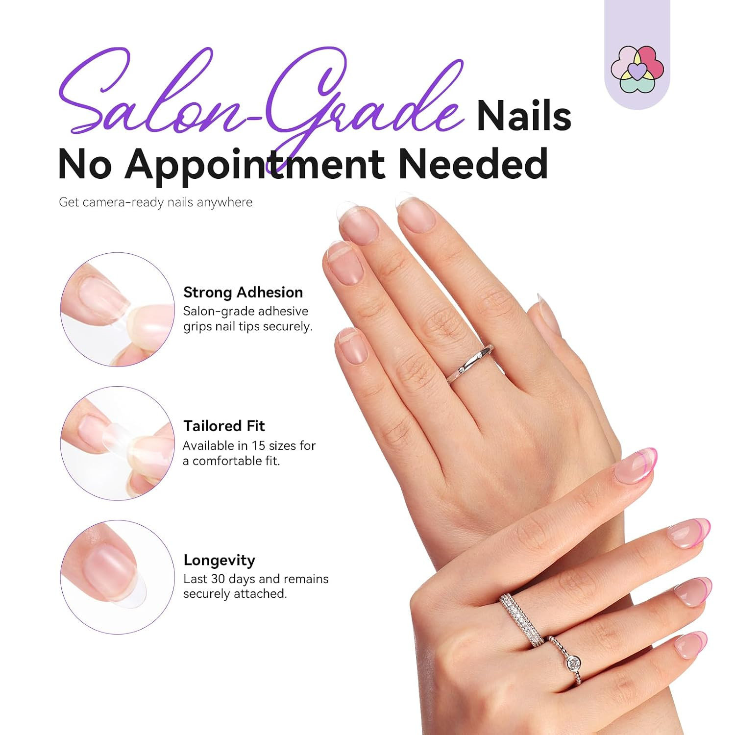 Advanced Gel Nail Kit Almond | 15 Sizes Extra Short Almond Nail Tips, Nail Drill