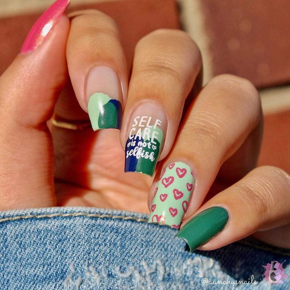 💞🧠🏥Maniology Self Love M266 Nail Stamping Plate