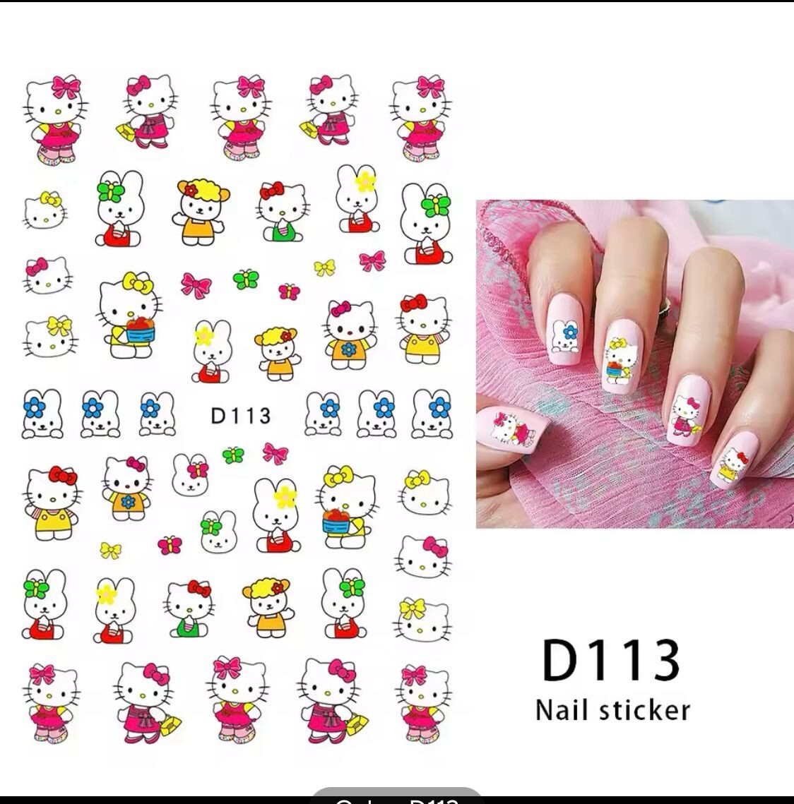 NAIL art 3 sheets HELLO KITTY + US SELLER Free Shipping
